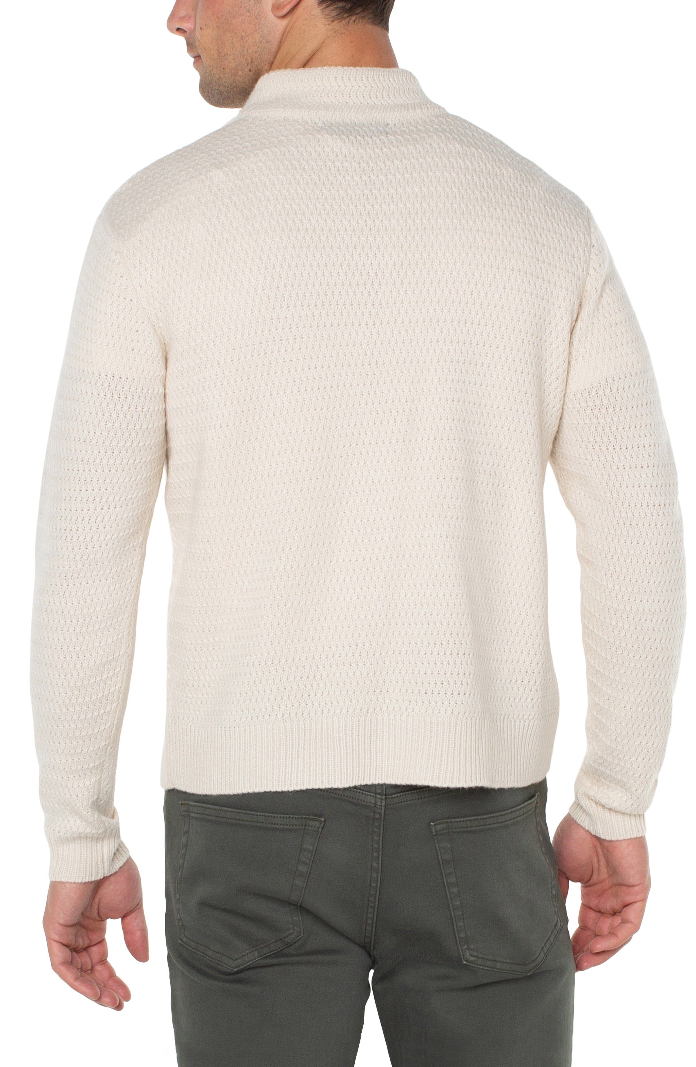 BUTTON MOCK NECK SWEATER sold by Liverpool Jeans Company product image thumbnail 3