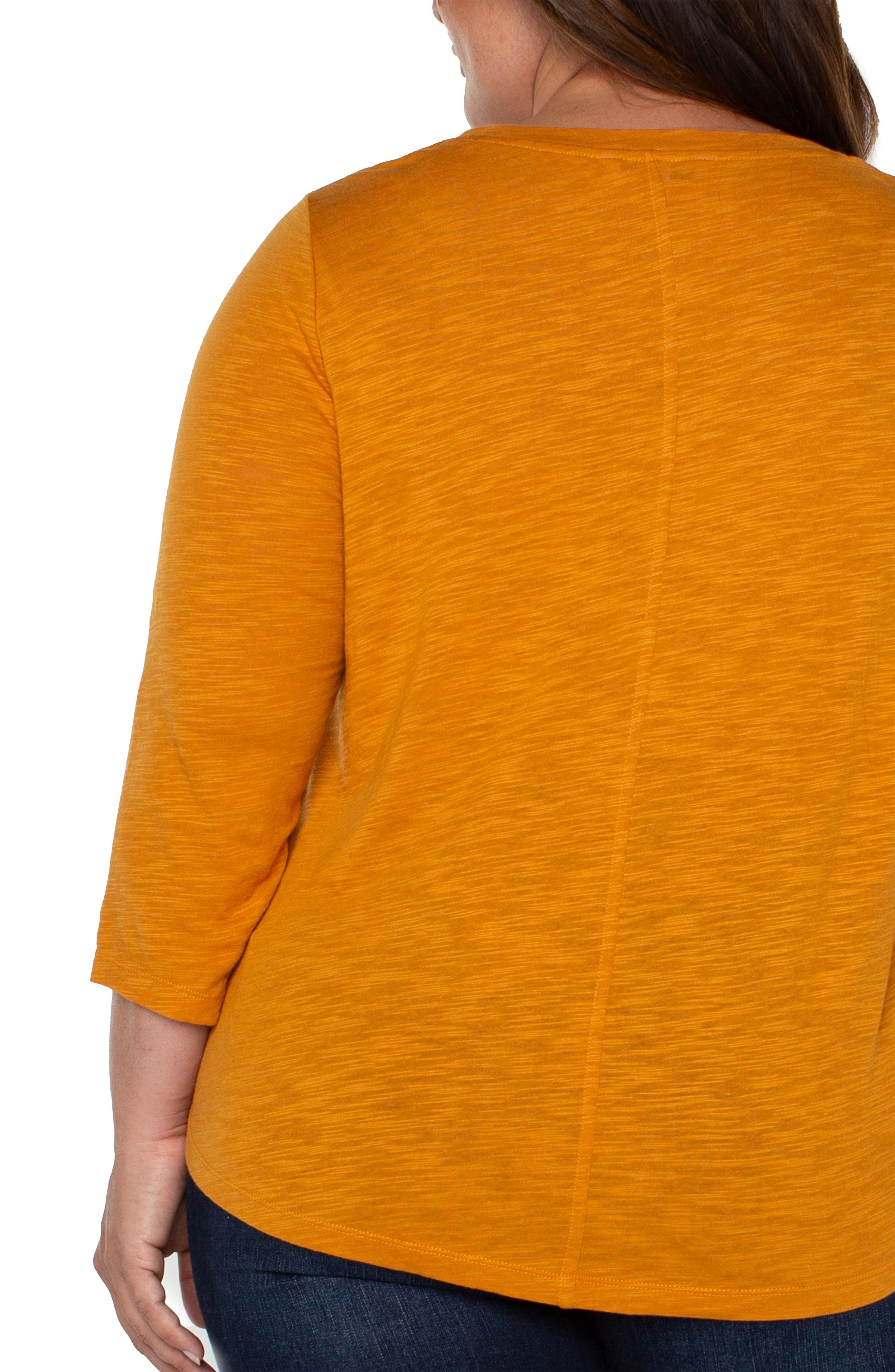 3/4 SLEEVE SCOOP KNECK SLUB KNIT TEE sold by Liverpool Jeans Company product image thumbnail 4