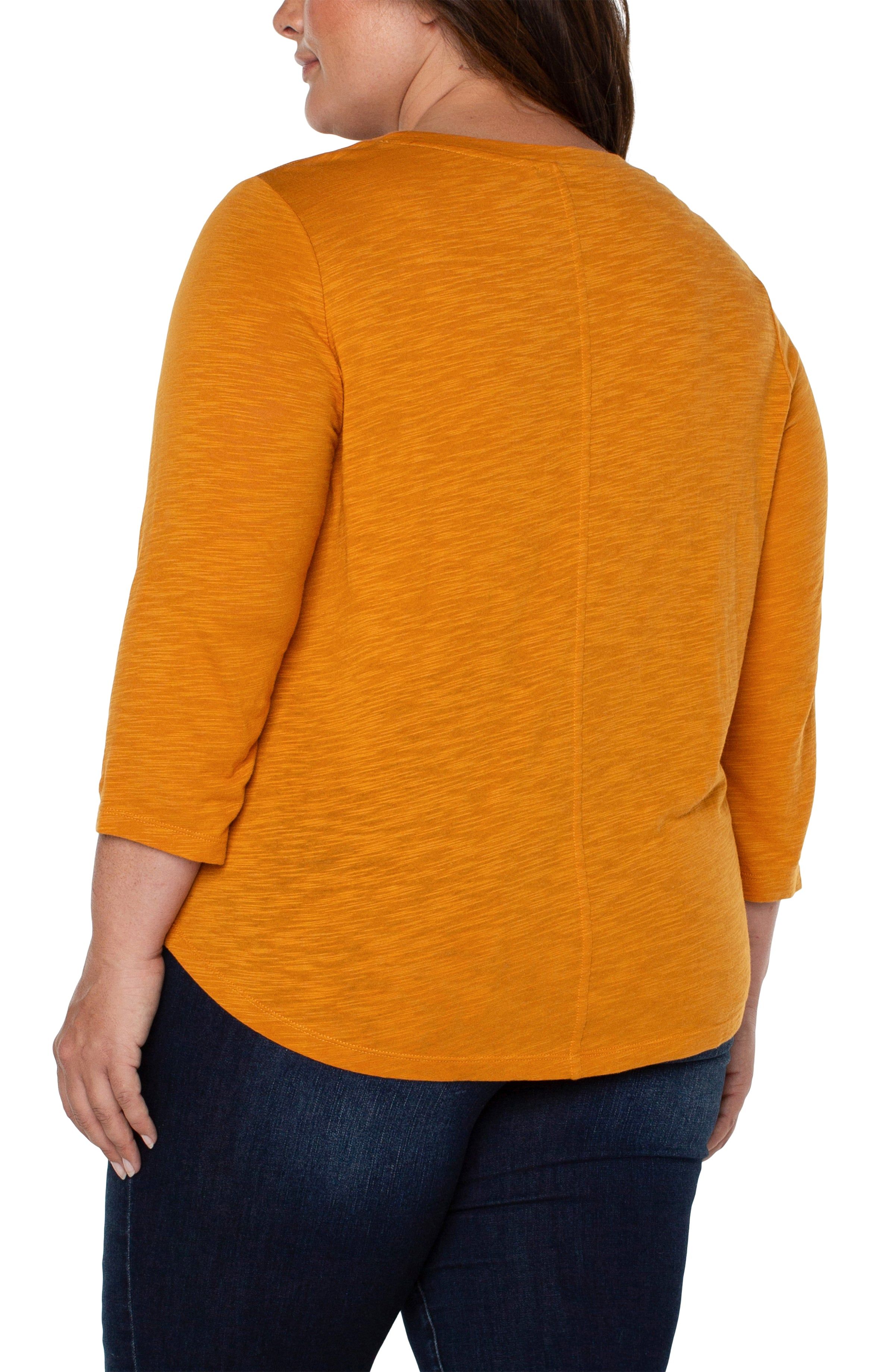 3/4 SLEEVE SCOOP KNECK SLUB KNIT TEE sold by Liverpool Jeans Company product image thumbnail 2