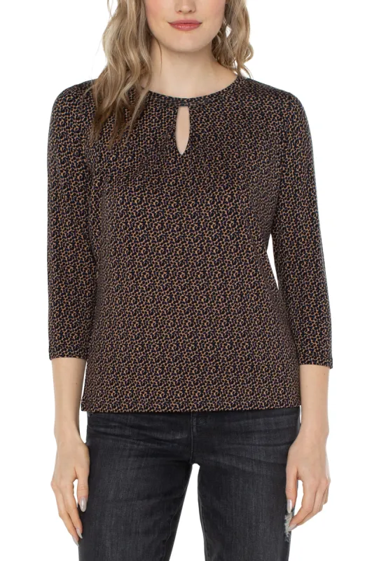 PETITE CREW NECK TOP WITH PLEATED FRONT sold by Liverpool Jeans Company