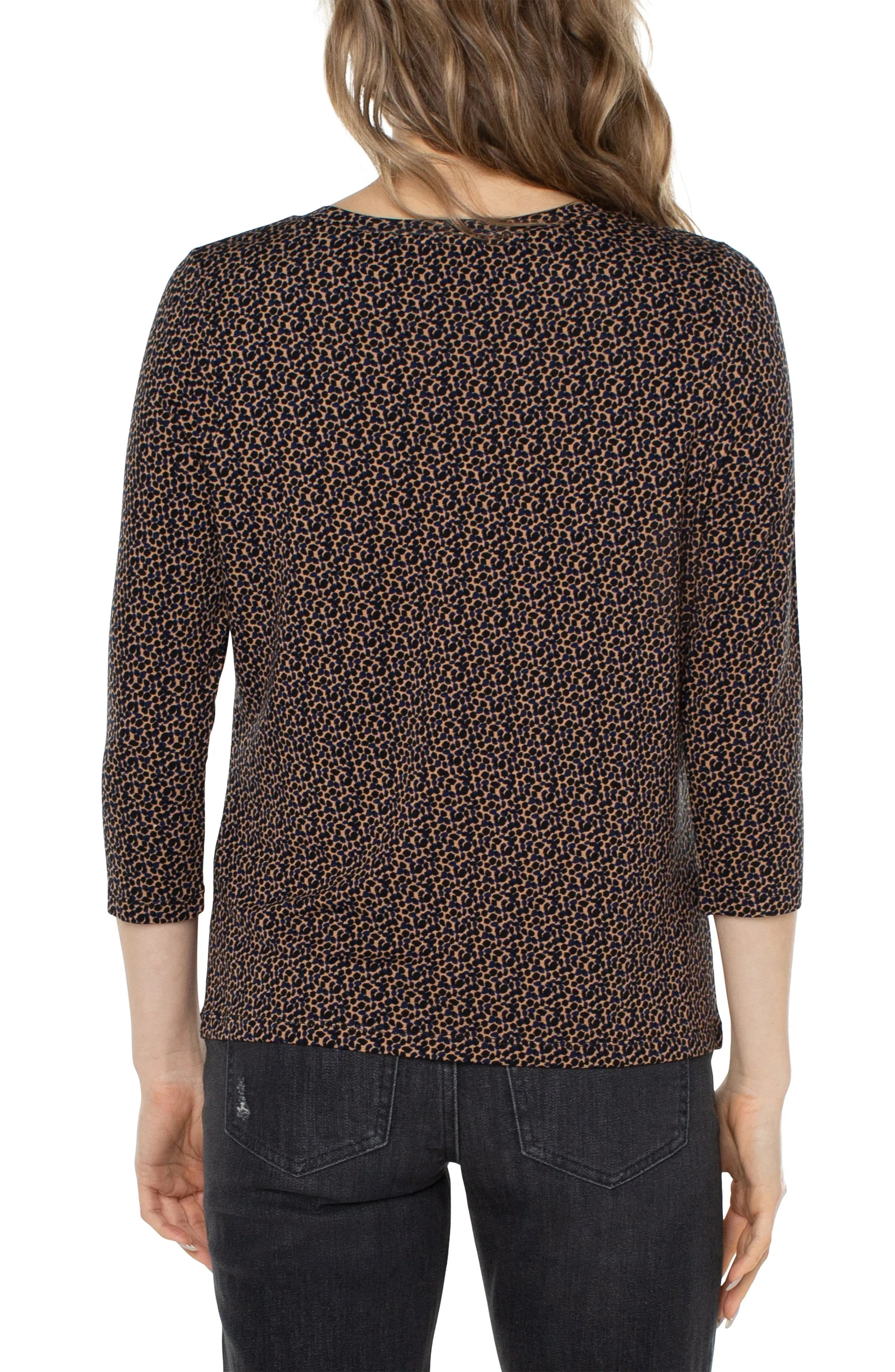 PETITE CREW NECK TOP WITH PLEATED FRONT sold by Liverpool Jeans Company product image thumbnail 2