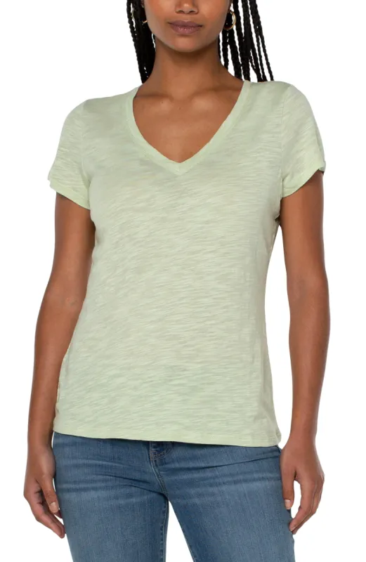V-NECK SLUB KNIT TEE sold by Liverpool Jeans Company