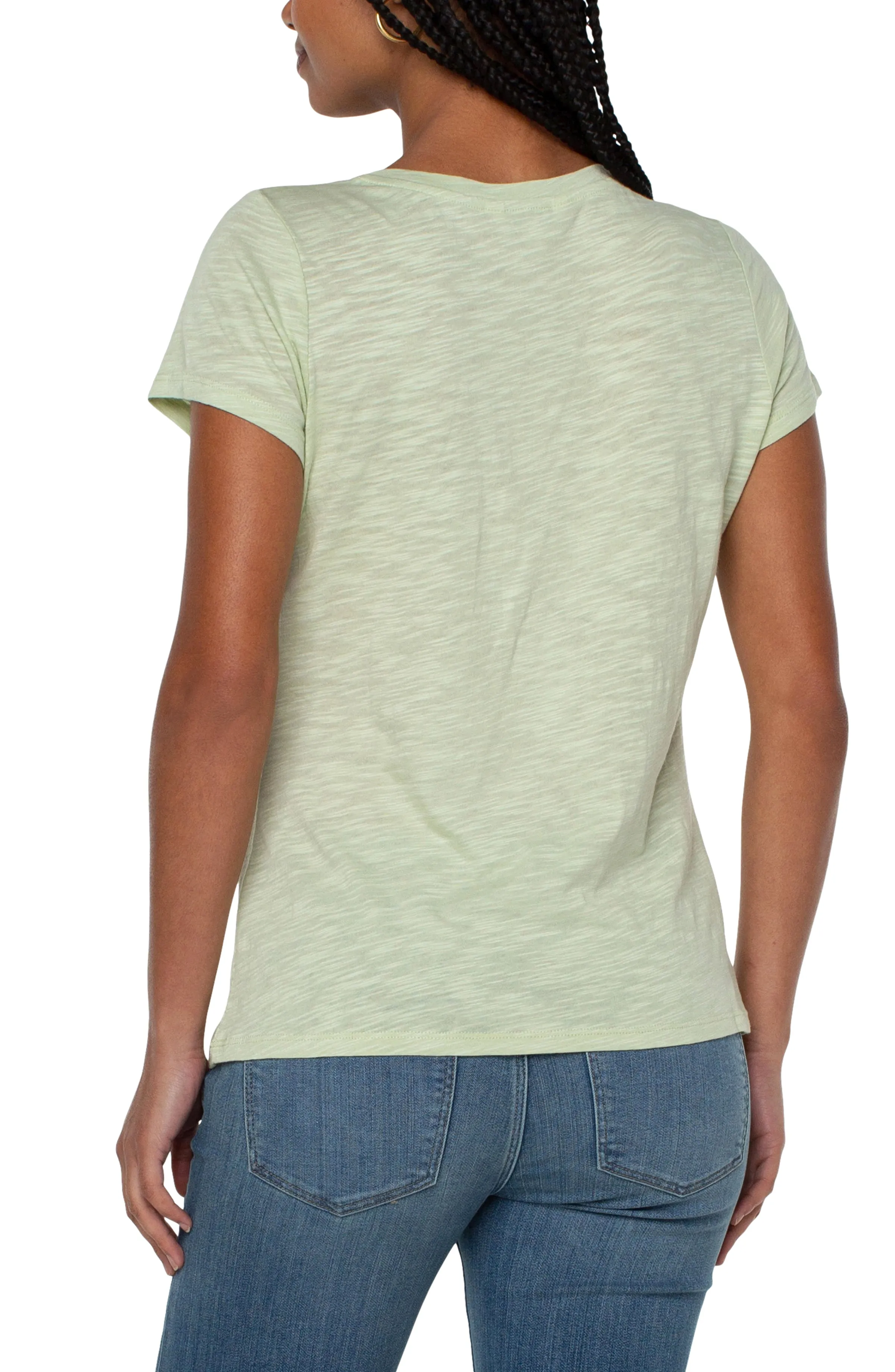 V-NECK SLUB KNIT TEE sold by Liverpool Jeans Company product image thumbnail 3