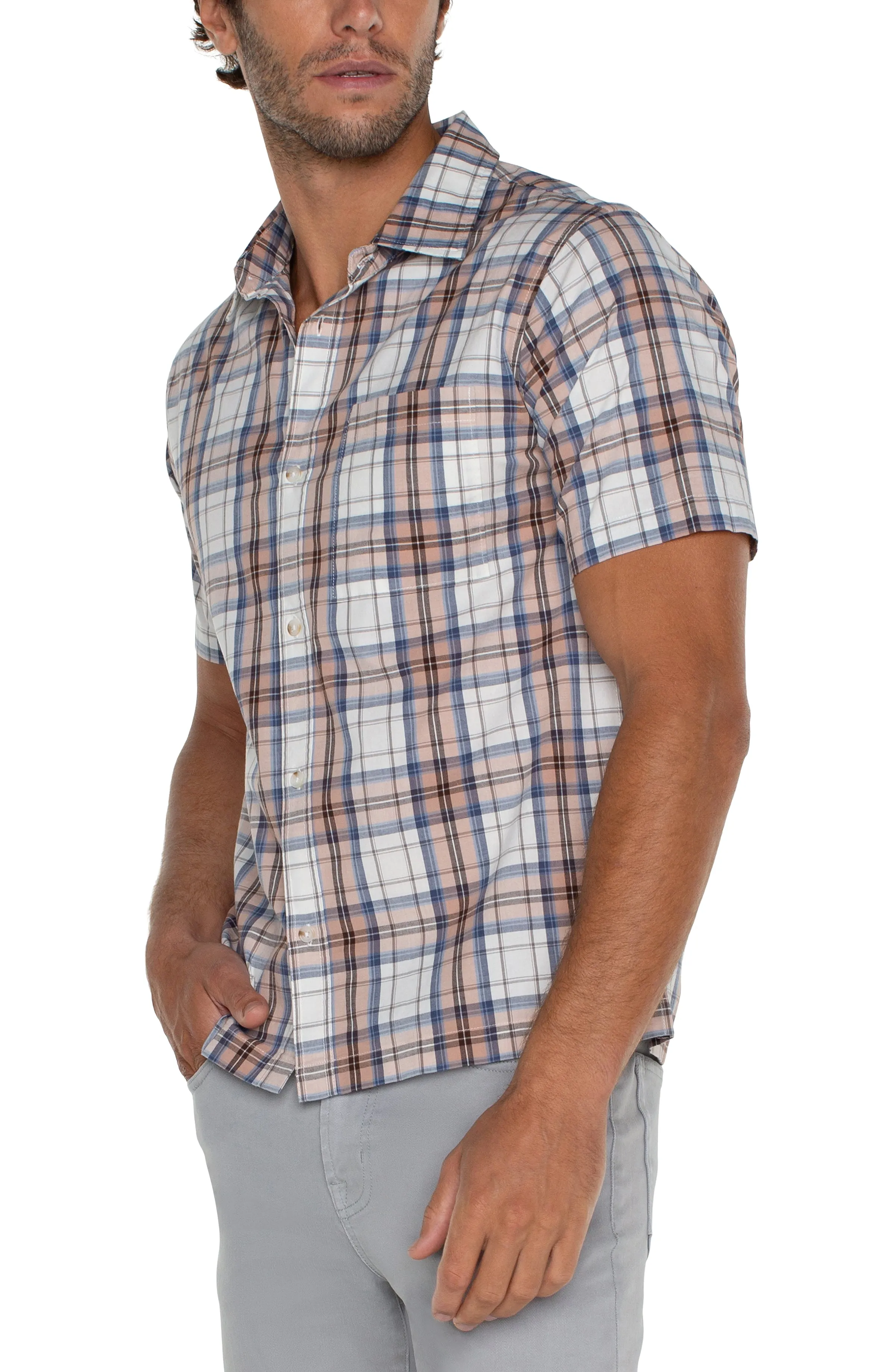 BUTTON UP SHORT SLEEVE SHIRT sold by Liverpool Jeans Company product image thumbnail 3