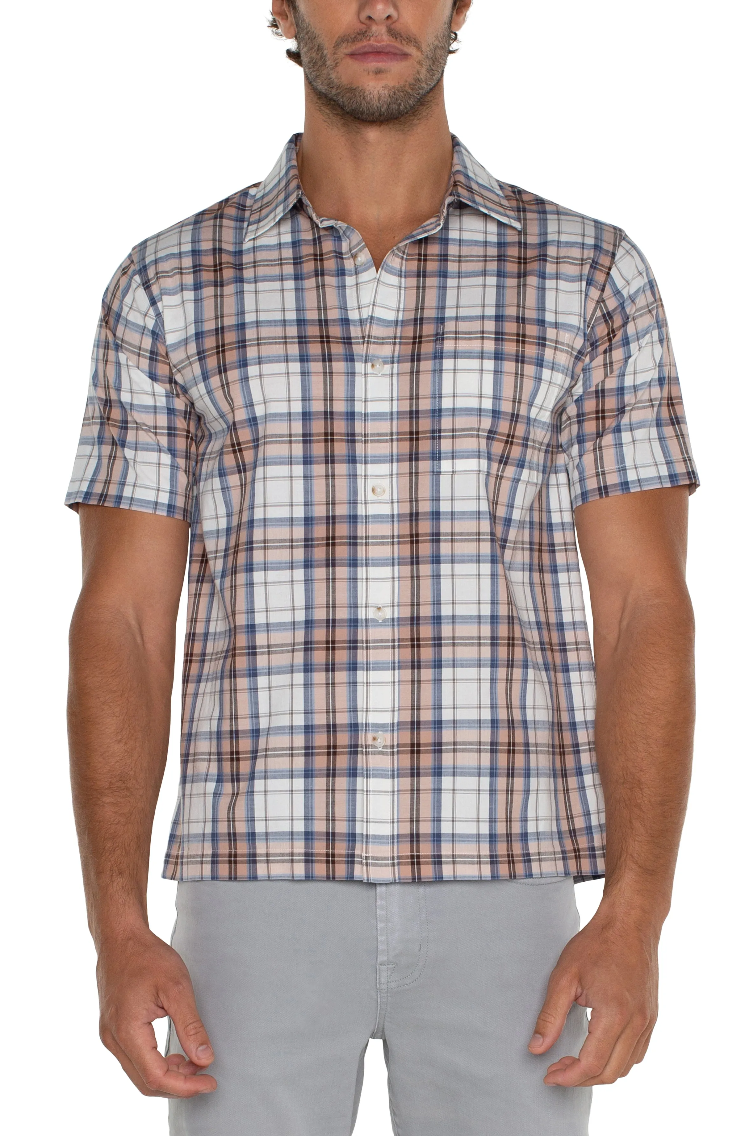 BUTTON UP SHORT SLEEVE SHIRT sold by Liverpool Jeans Company