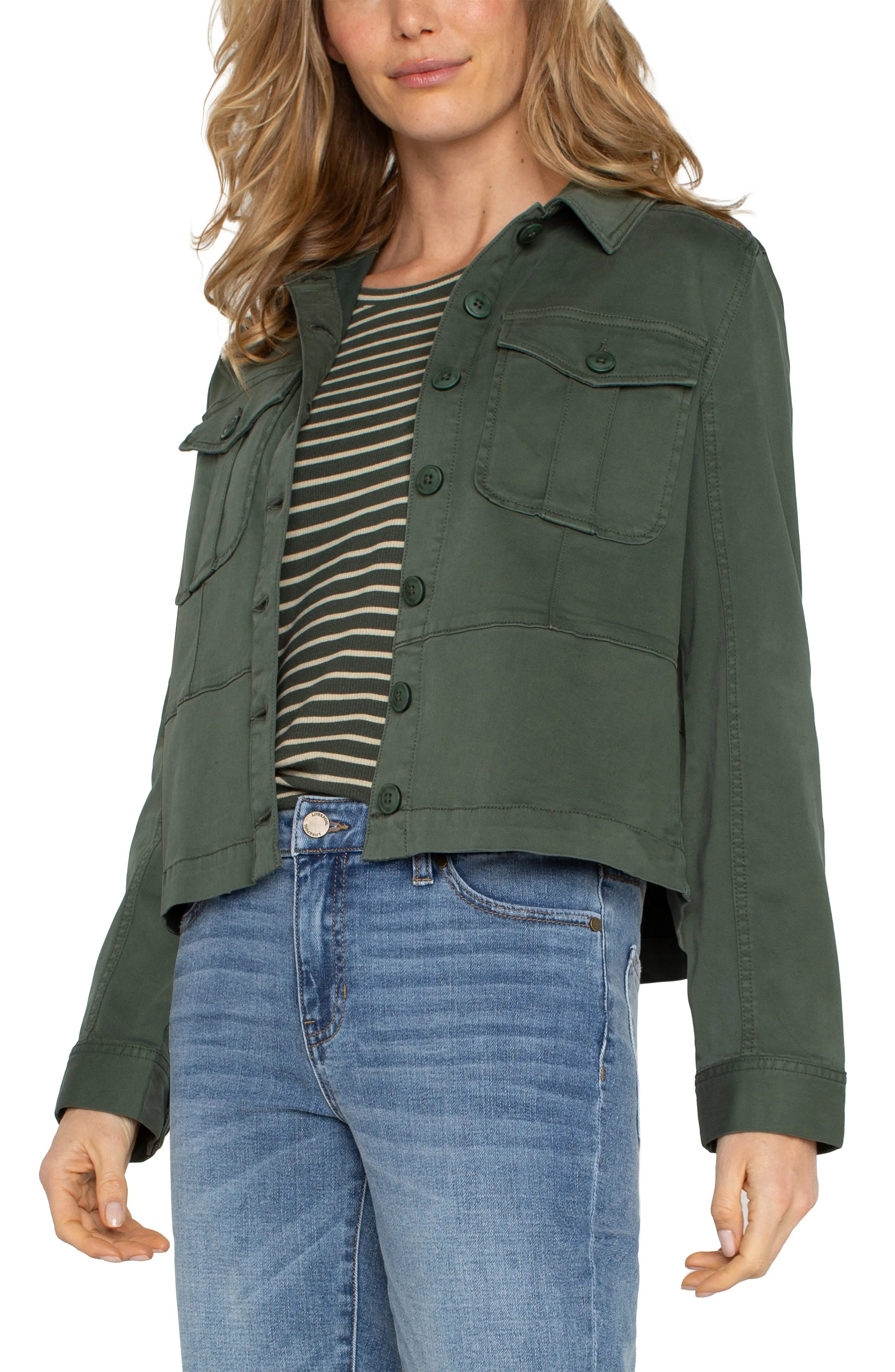 TRUCKER JACKET WITH PEPLUM HEM sold by Liverpool Jeans Company product image thumbnail 3