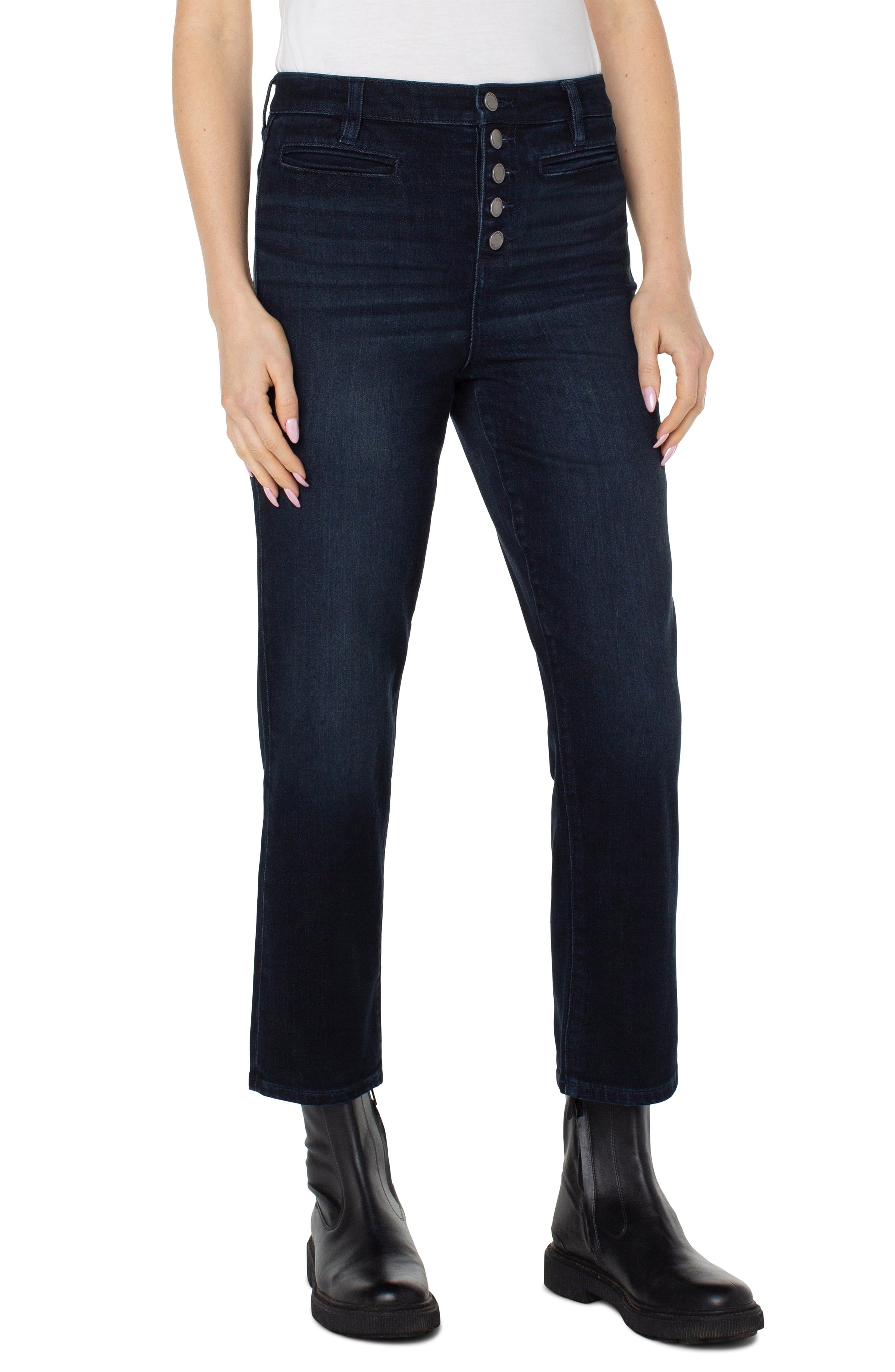 KENNEDY CROP HI-RISE WITH EXPOSED BUTTON FLY sold by Liverpool Jeans Company product image thumbnail 4