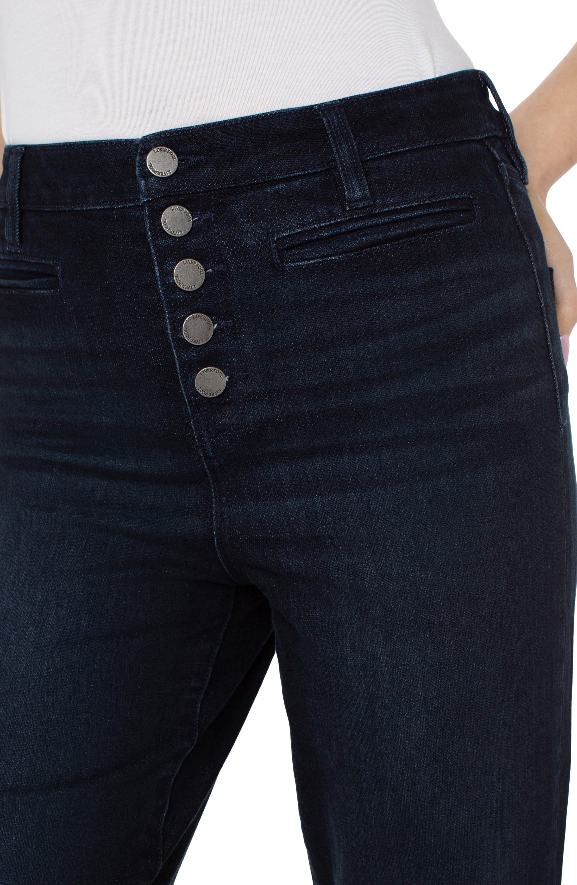 KENNEDY CROP HI-RISE WITH EXPOSED BUTTON FLY sold by Liverpool Jeans Company product image thumbnail 3
