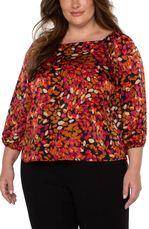 3/4 PUFF SLEEVE SQUARE NECK TOP sold by Liverpool Jeans Company