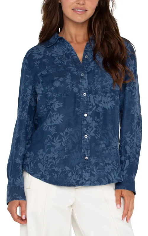 ROLLED SLEEVE BUTTON DOWN SHIRT sold by Liverpool Jeans Company