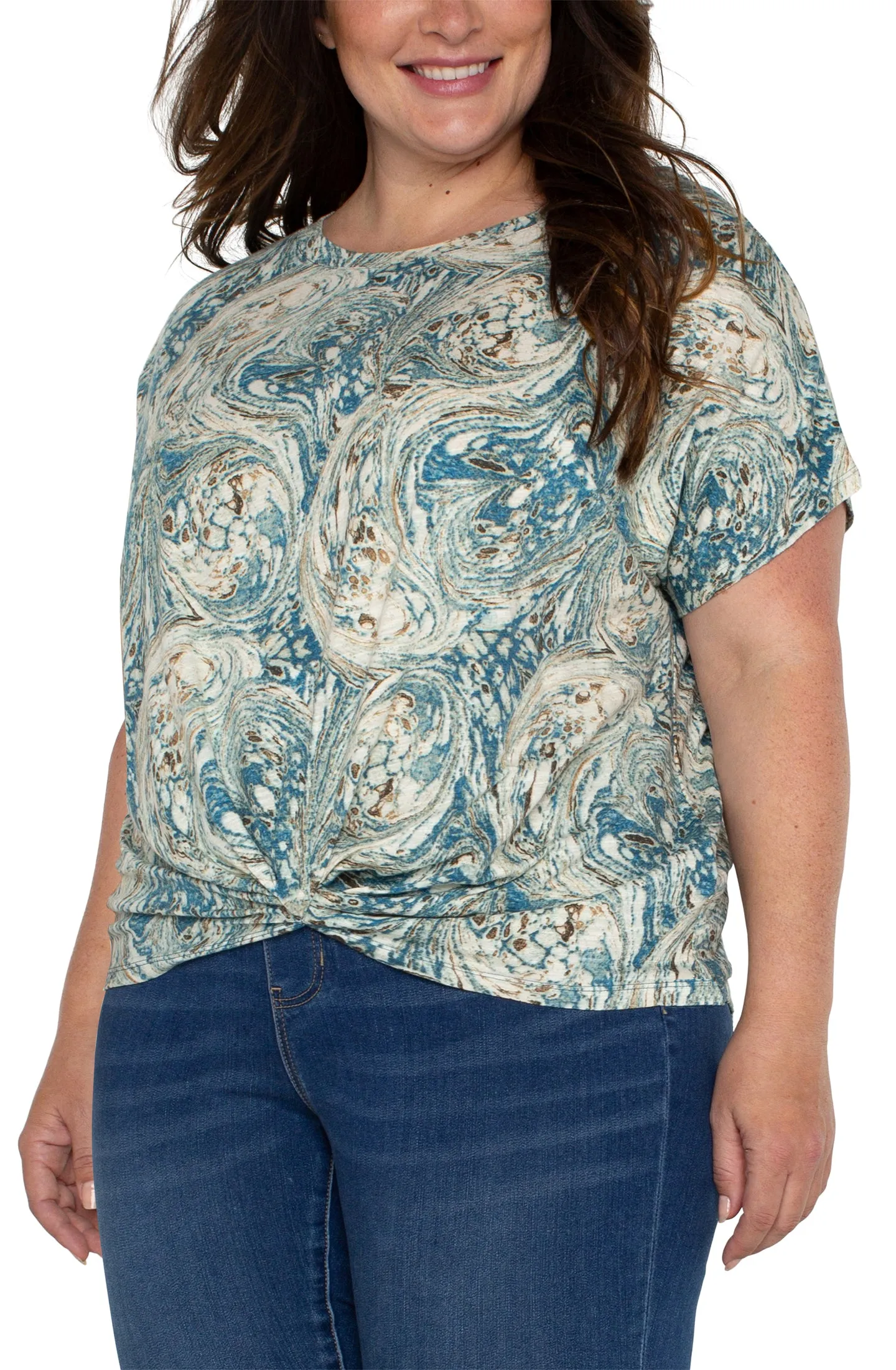 TWIST FRONT DOLMAN KNIT TEE sold by Liverpool Jeans Company product image thumbnail 4