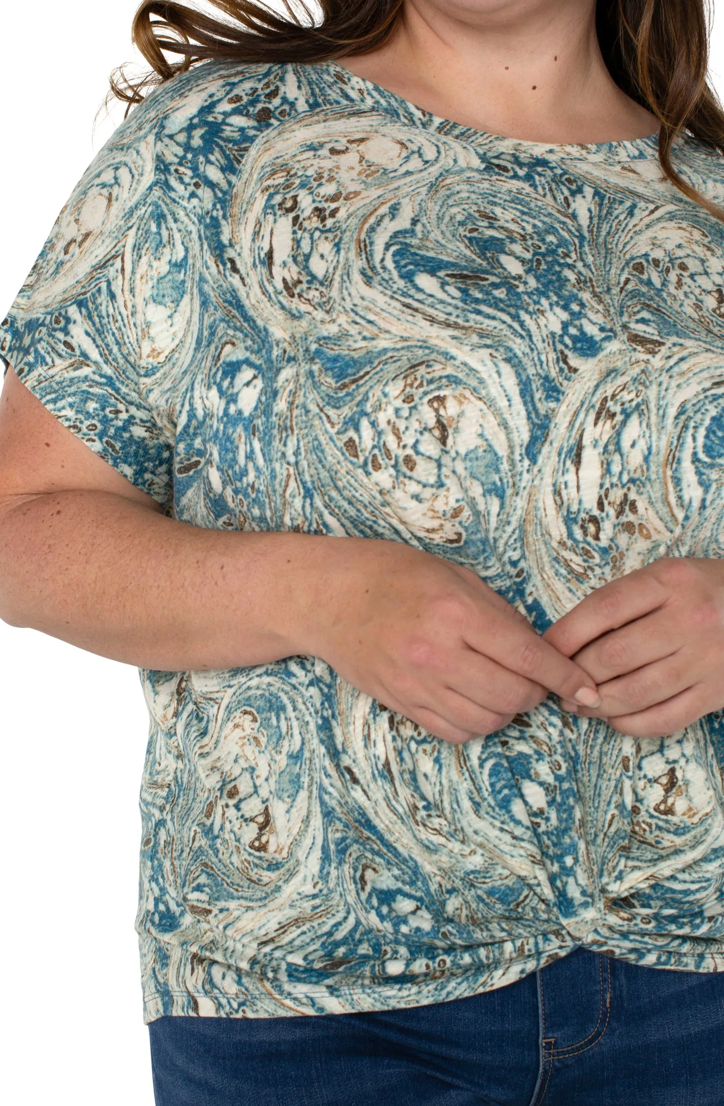 TWIST FRONT DOLMAN KNIT TEE sold by Liverpool Jeans Company product image thumbnail 2