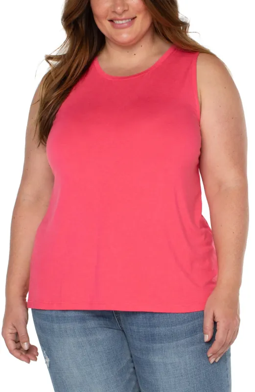SLEEVELESS SCOOP NECK TANK sold by Liverpool Jeans Company