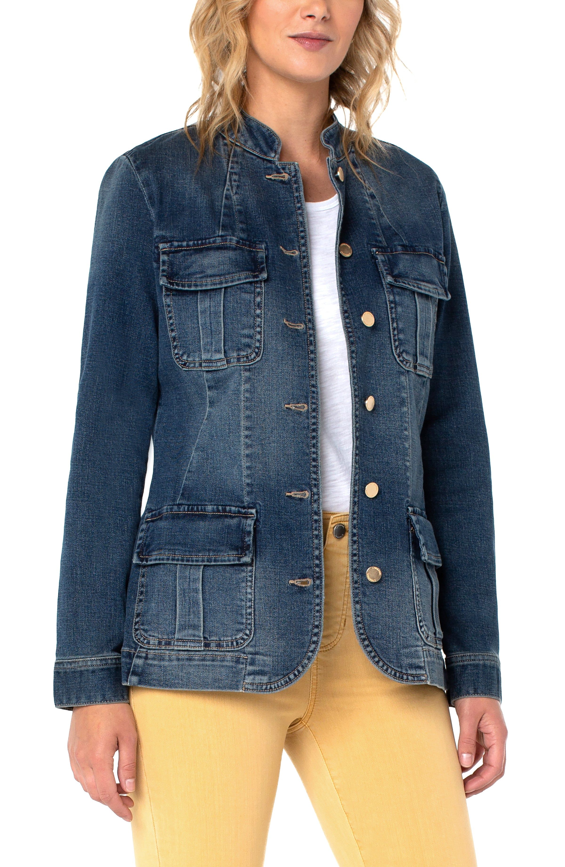 SEAMED JACKET WITH PATCH POCKETS ECO sold by Liverpool Jeans Company product image thumbnail 3