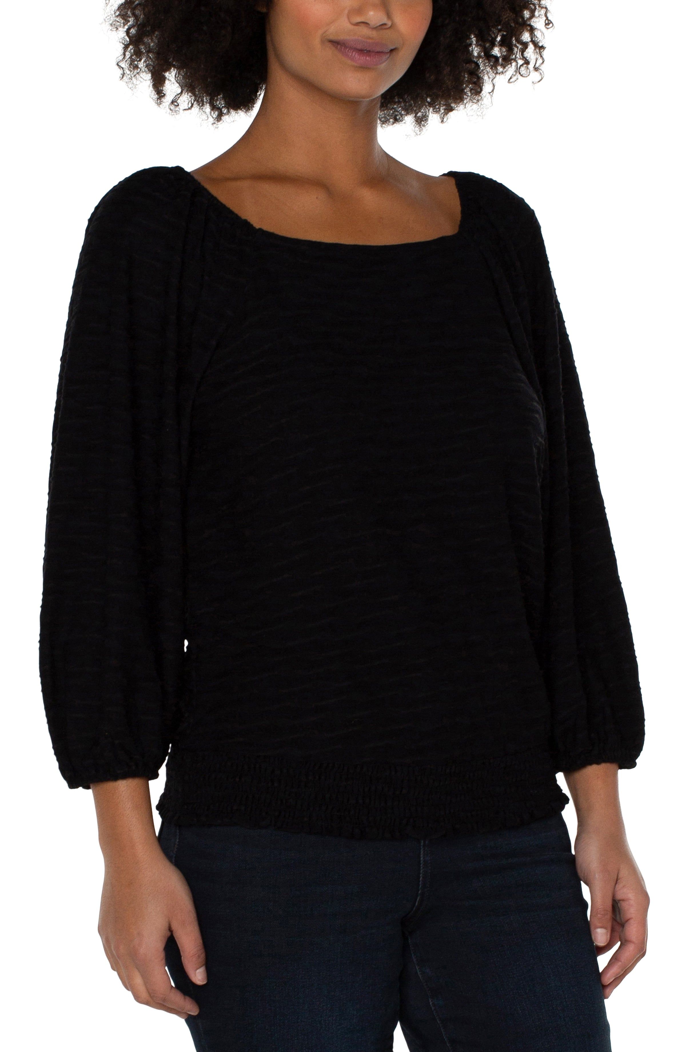 3/4 PUFF SLEEVE SQUARE NECK TOP sold by Liverpool Jeans Company product image thumbnail 4