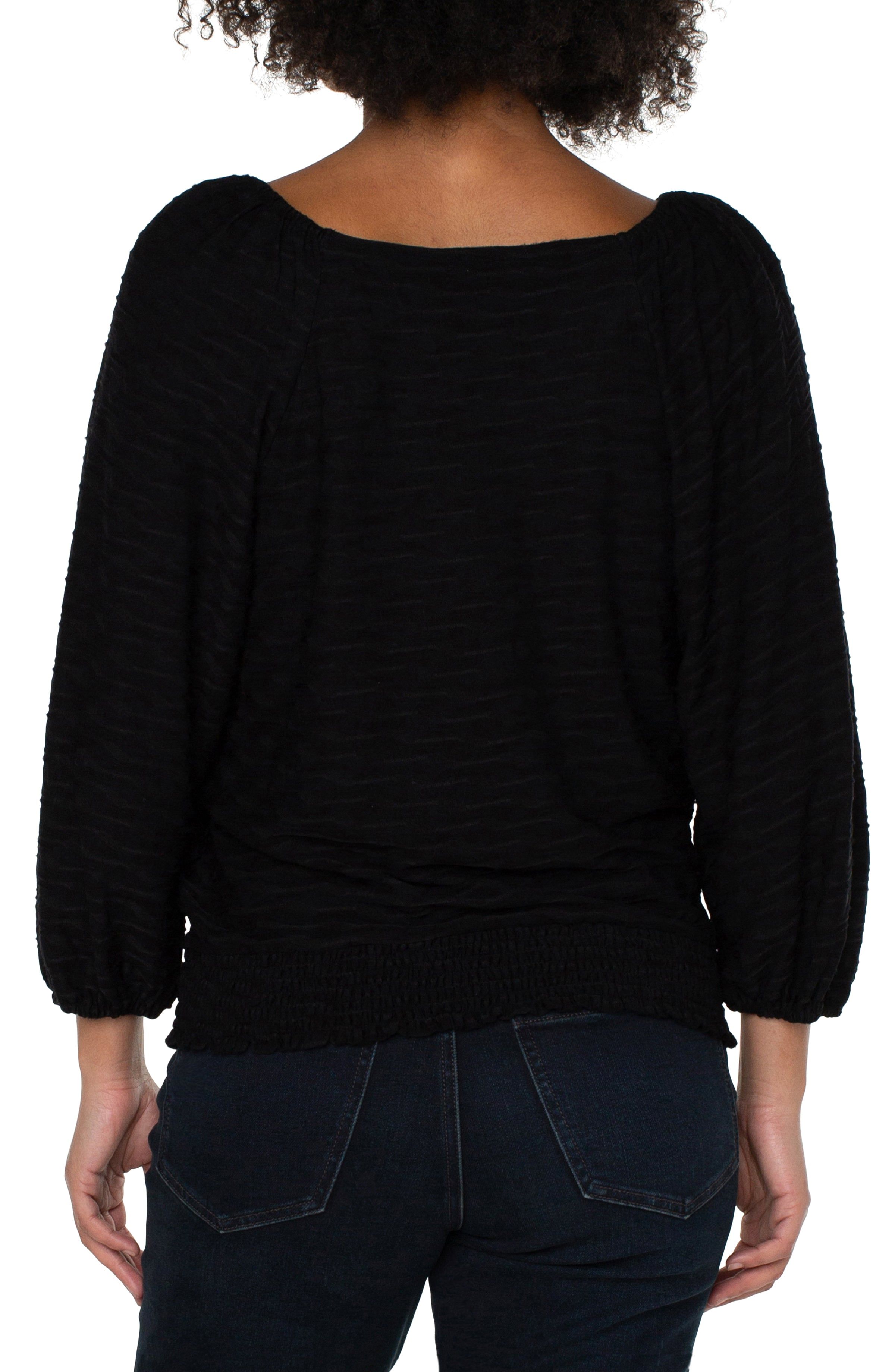 3/4 PUFF SLEEVE SQUARE NECK TOP sold by Liverpool Jeans Company product image thumbnail 2