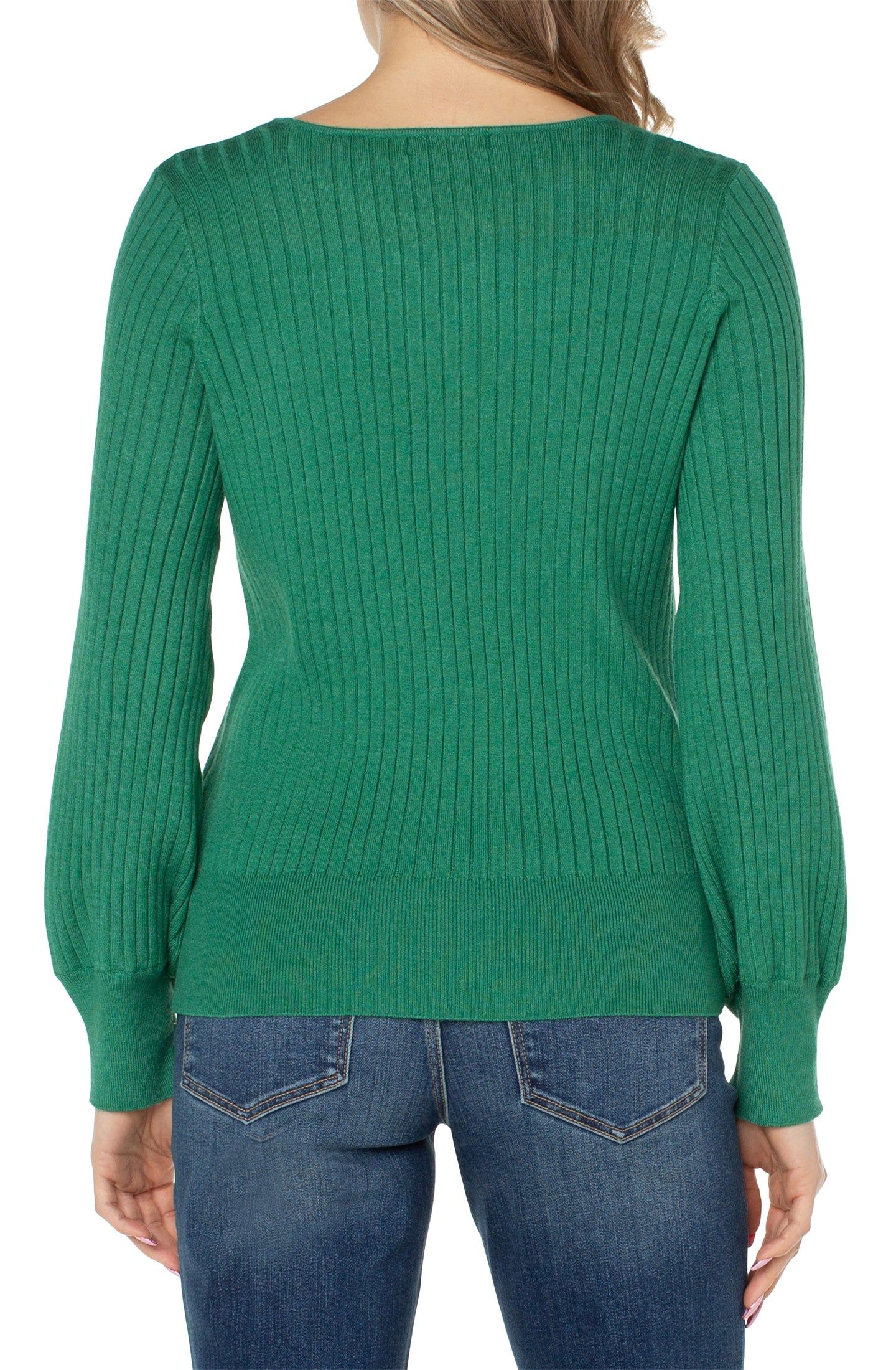 CREW NECK SWEATER WITH TRANSFER RIB DETAIL sold by Liverpool Jeans Company product image thumbnail 2