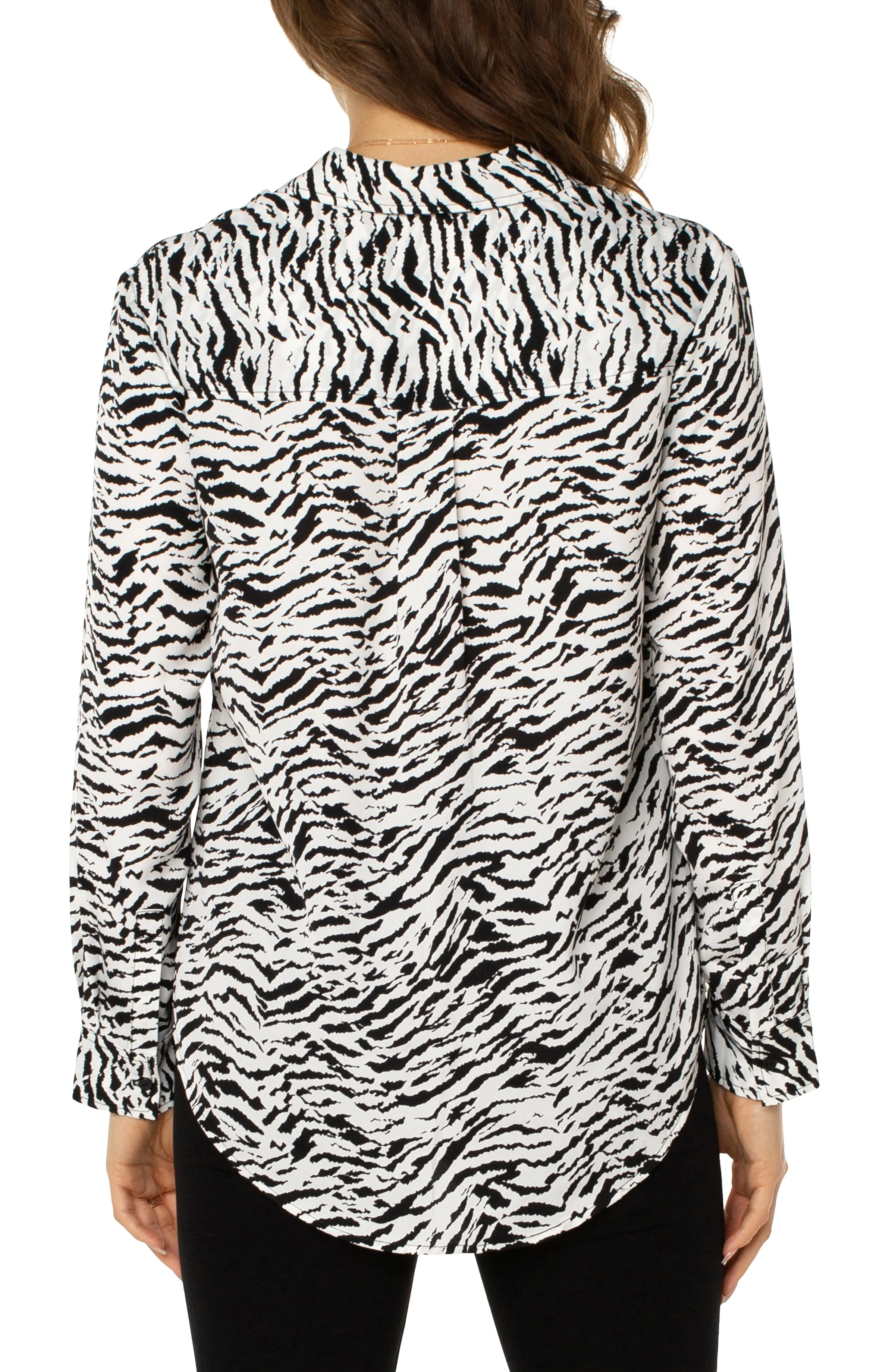 PETITE BUTTON UP WOVEN BLOUSE sold by Liverpool Jeans Company product image thumbnail 2