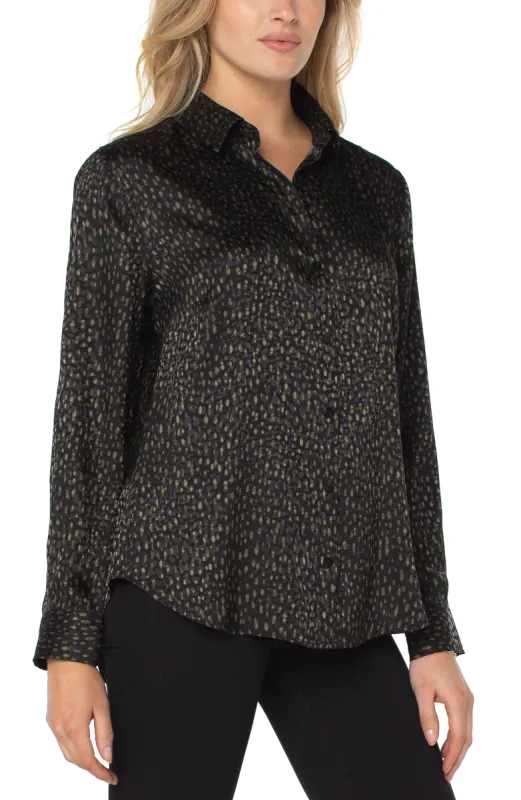 BUTTON UP WOVEN BLOUSE sold by Liverpool Jeans Company