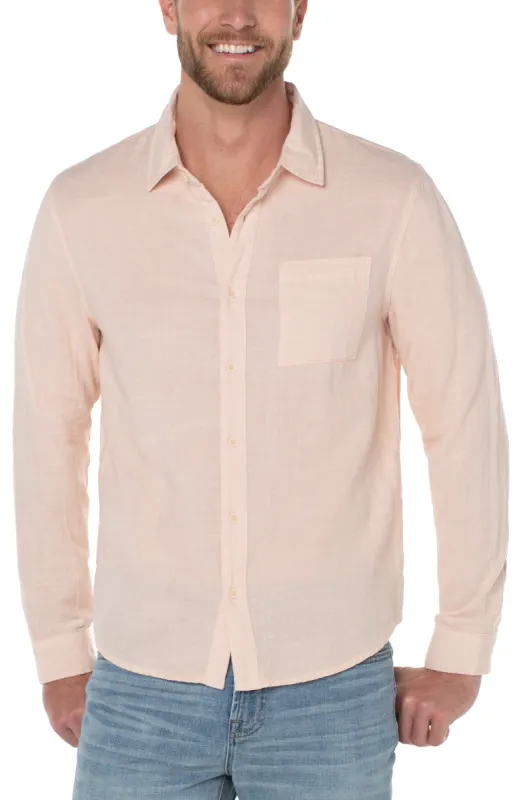 LONG SLEEVE GARMENT DYED SHIRT made by Liverpool Jeans Company