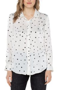 BUTTON UP WOVEN BLOUSE sold by Liverpool Jeans Company