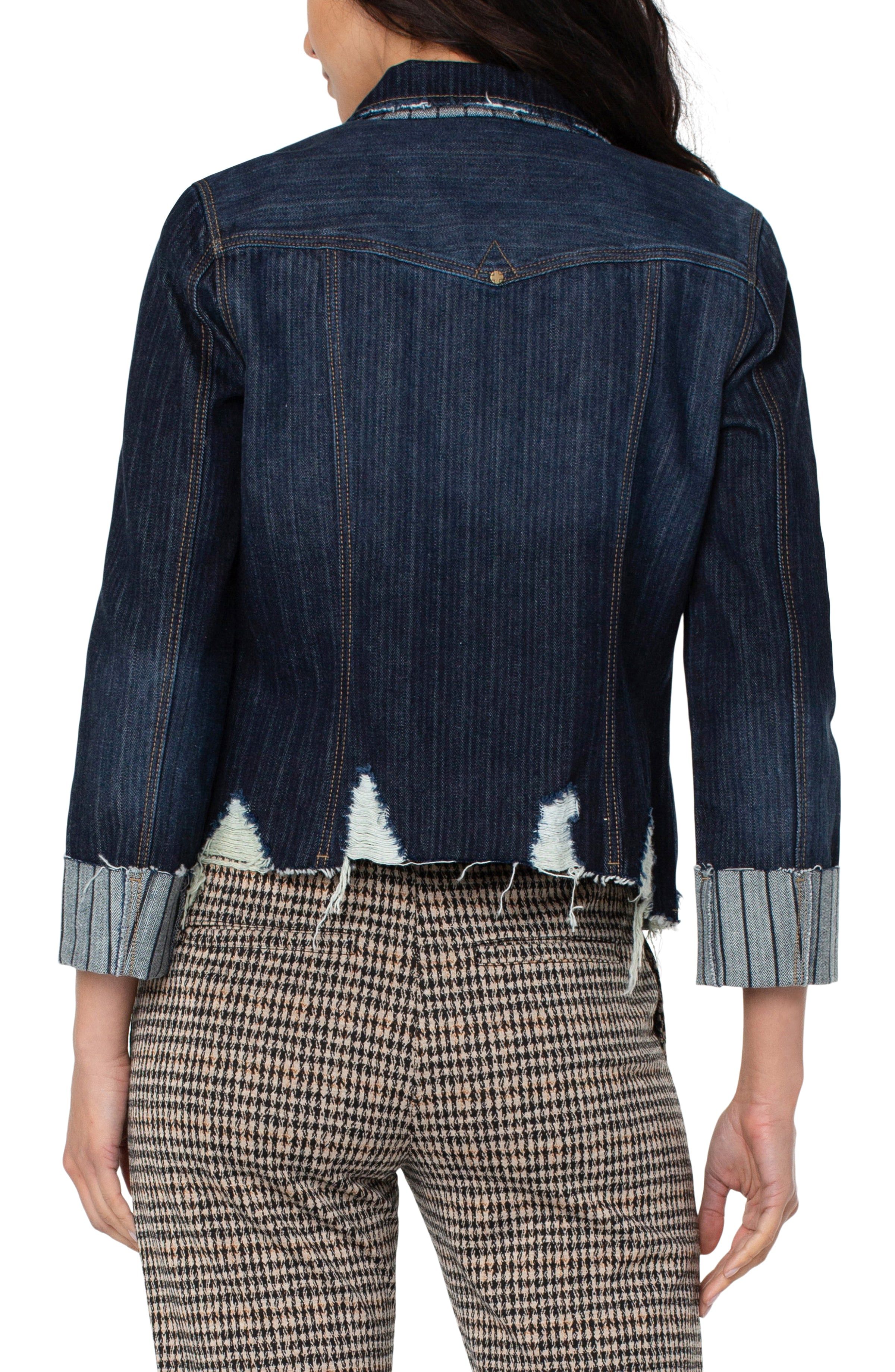 ECO DENIM TRUCKER JACKET WITH CUFFED HEM sold by Liverpool Jeans Company product image thumbnail 2