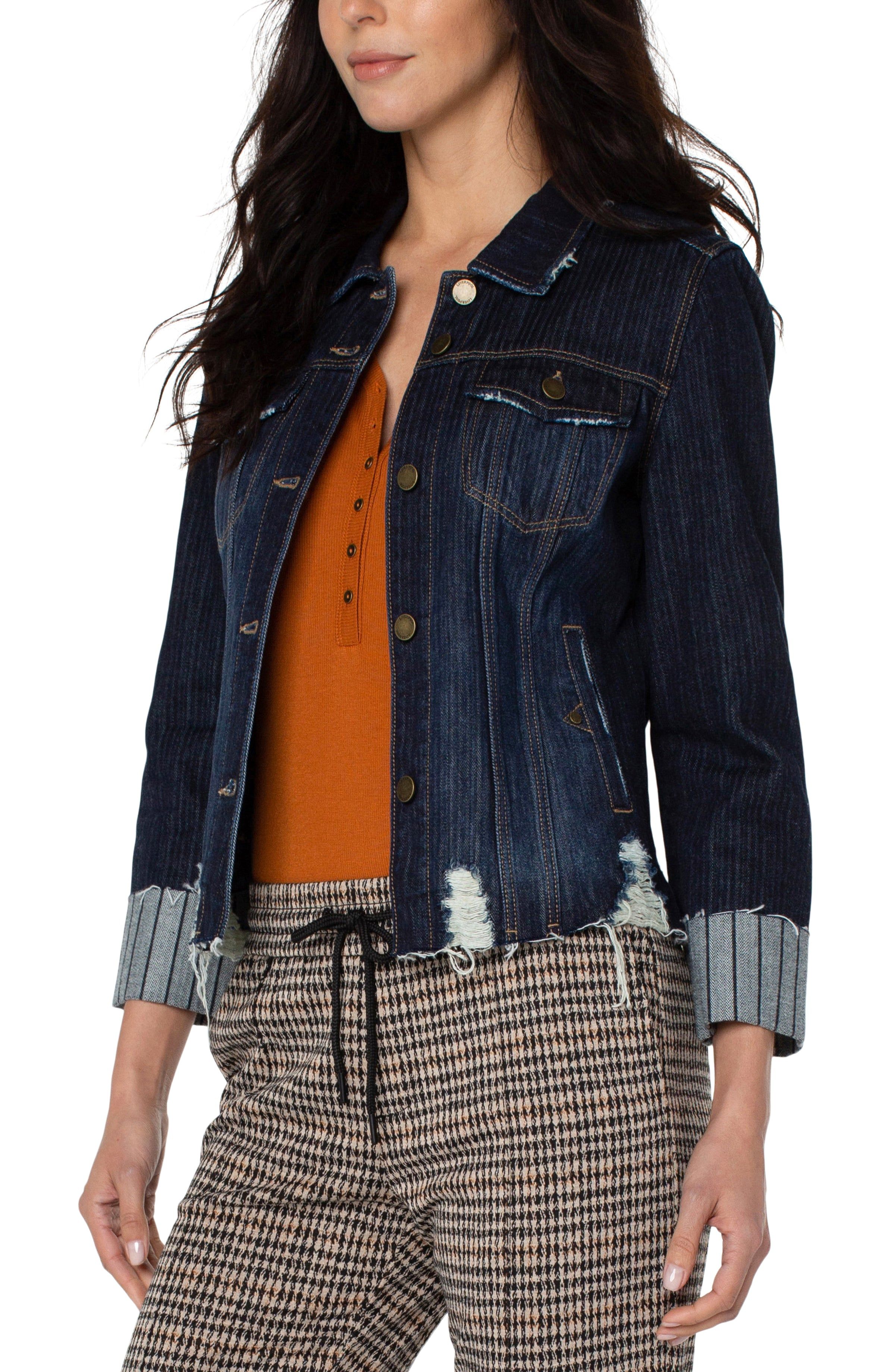 ECO DENIM TRUCKER JACKET WITH CUFFED HEM sold by Liverpool Jeans Company product image thumbnail 3