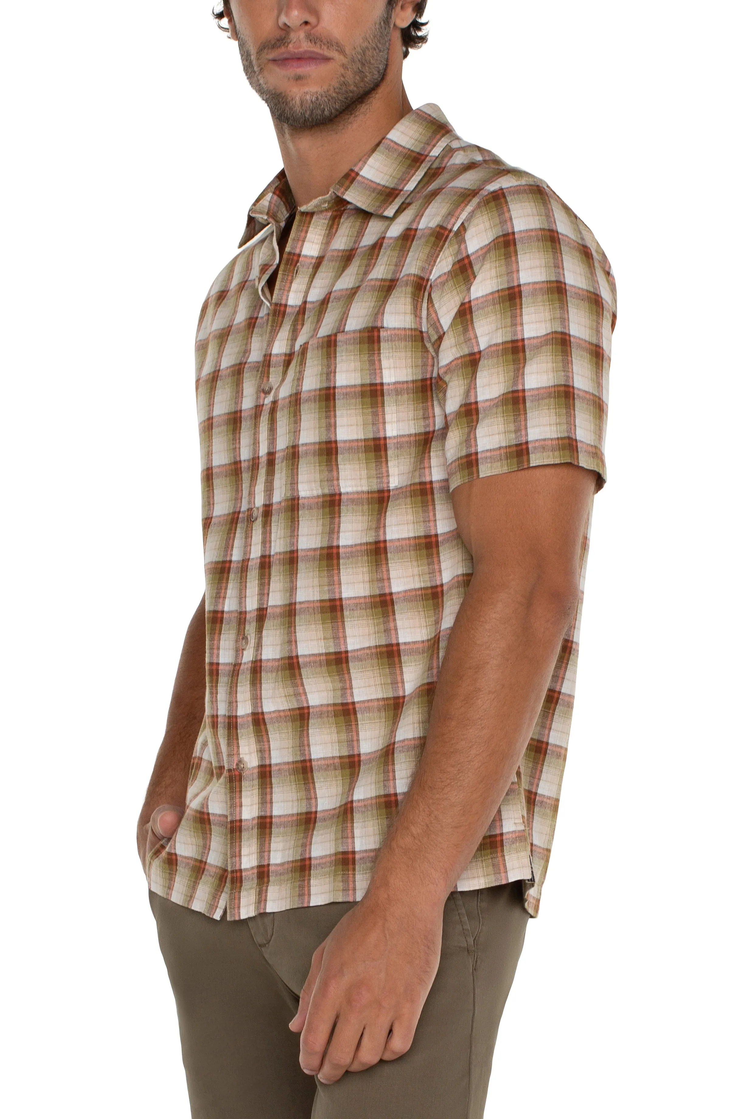 BUTTON UP SHORT SLEEVE SHIRT sold by Liverpool Jeans Company product image thumbnail 5