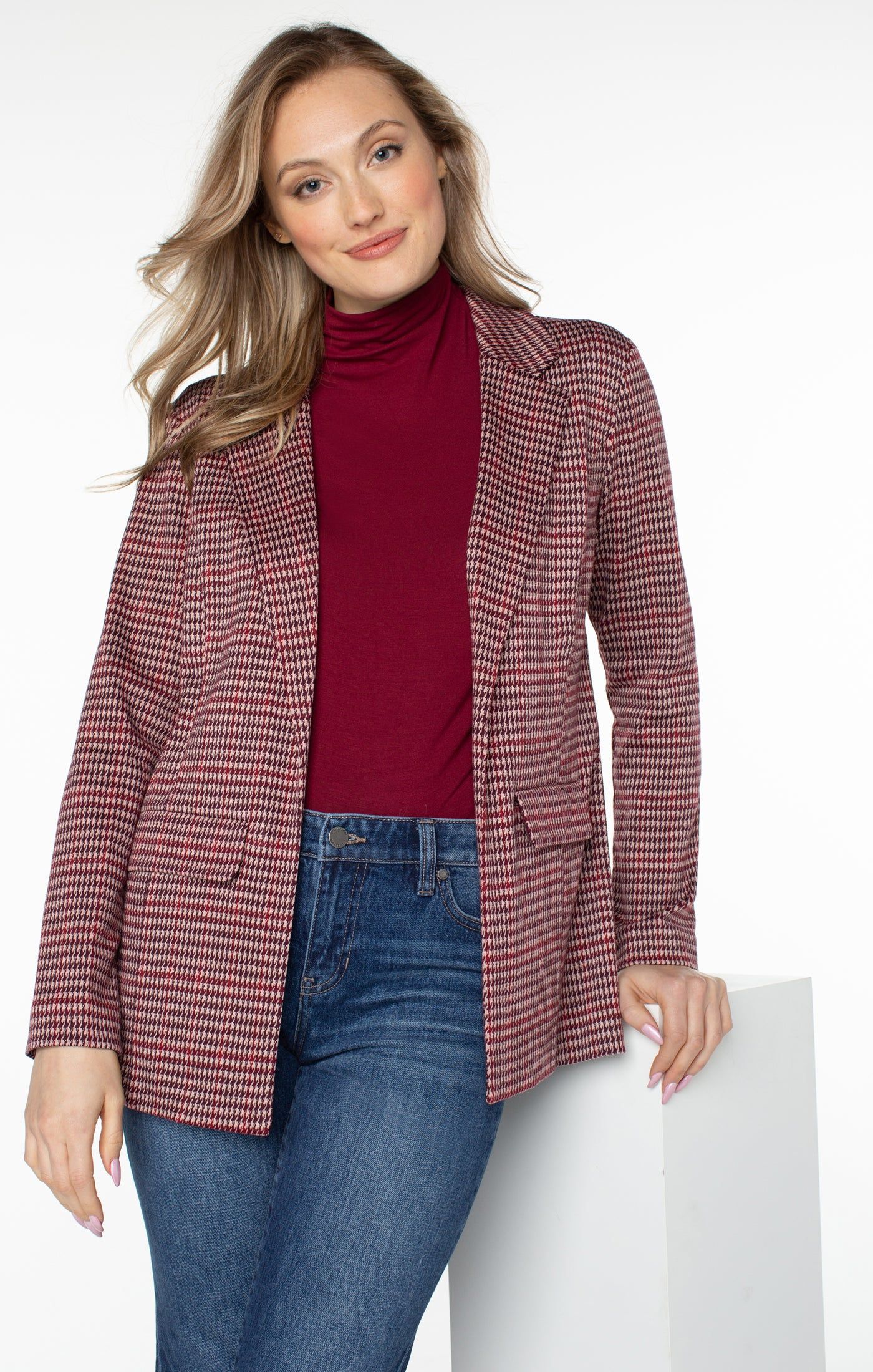 BOYFRIEND BLAZER WITH PRINCESS DART PATTERN KNIT sold by Liverpool Jeans Company product image thumbnail 3
