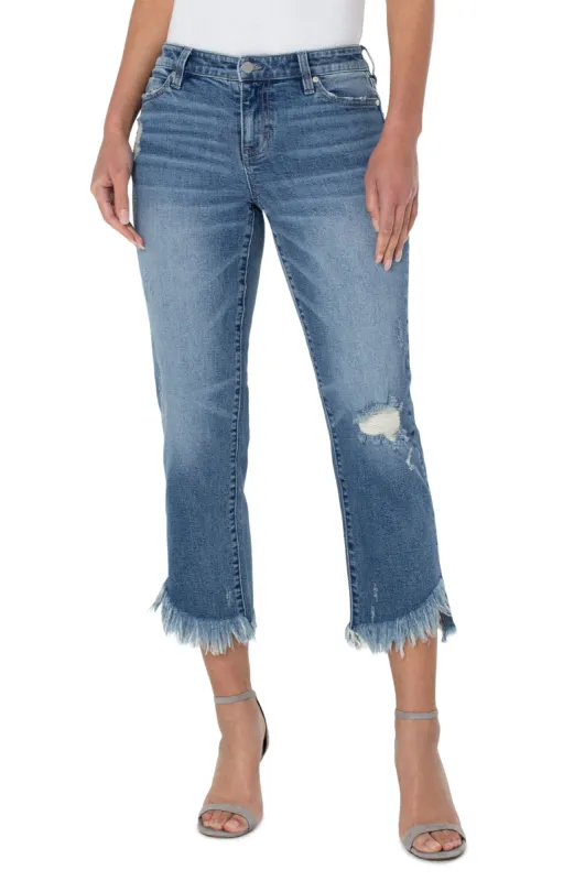 KENNEDY STRAIGHT WITH ASYMMETRICAL FRAY HEM sold by Liverpool Jeans Company