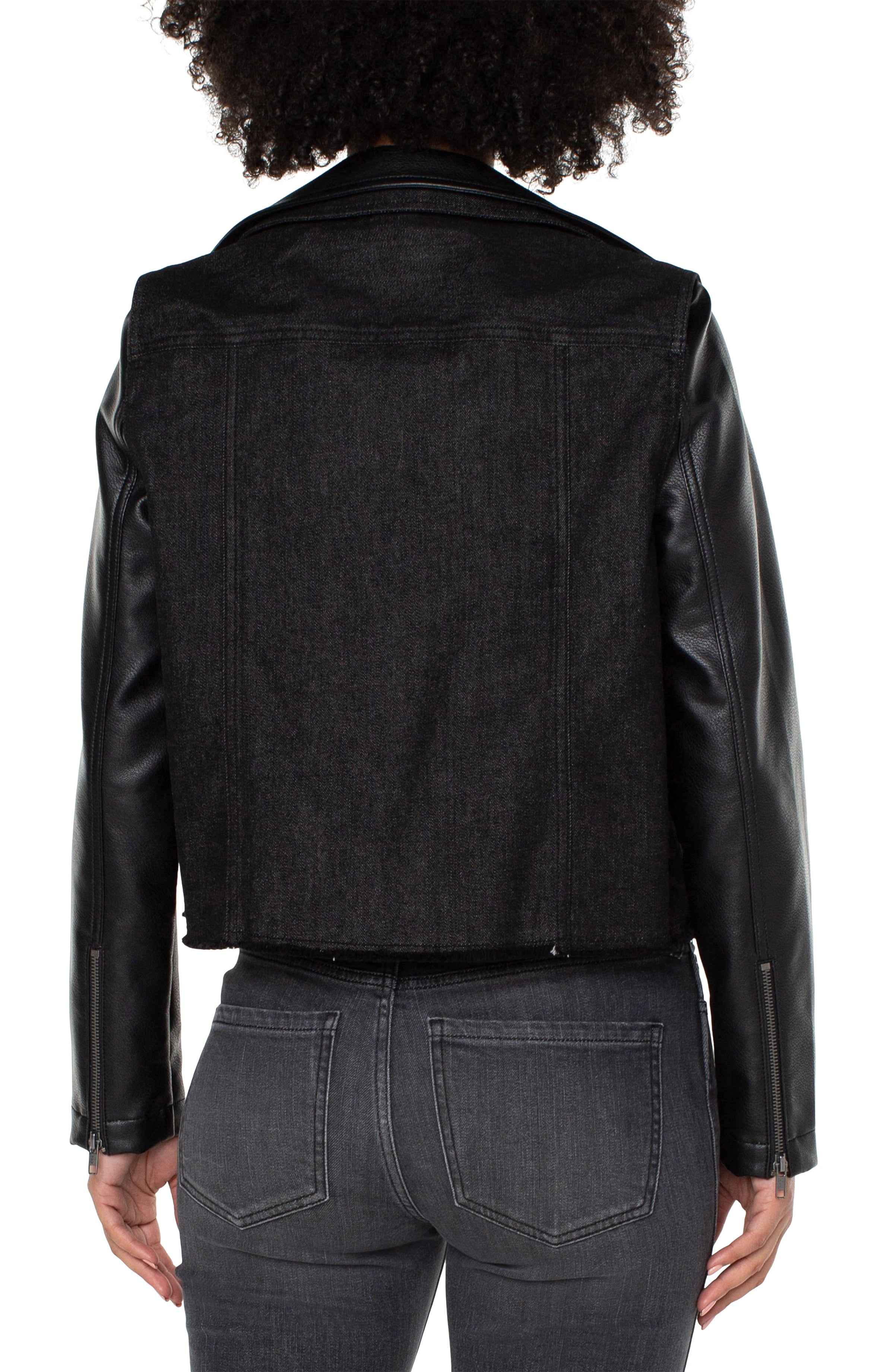 DENIM HYBRID MOTO JACKET sold by Liverpool Jeans Company product image thumbnail 2