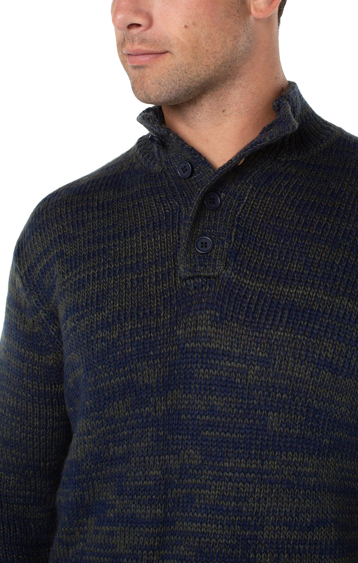 BUTTON MOCK NECK SWEATER sold by Liverpool Jeans Company product image thumbnail 2