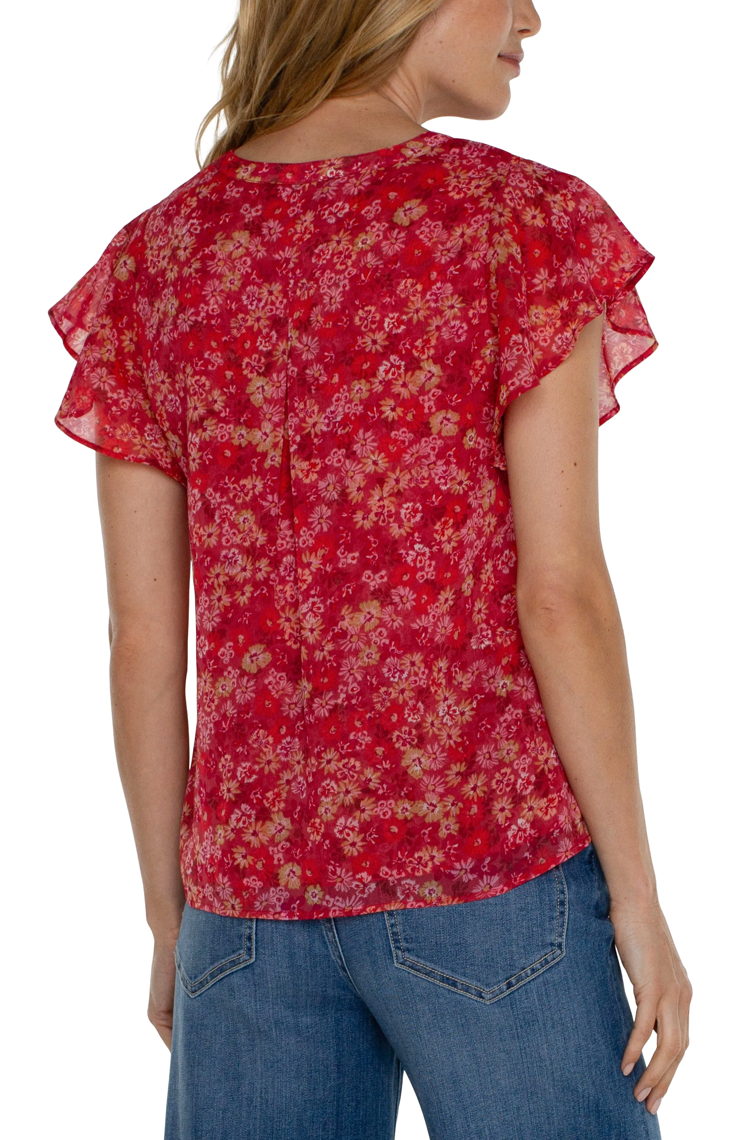 DOUBLE LAYER FLUTTER SLEEVE BLOUSE sold by Liverpool Jeans Company product image thumbnail 3