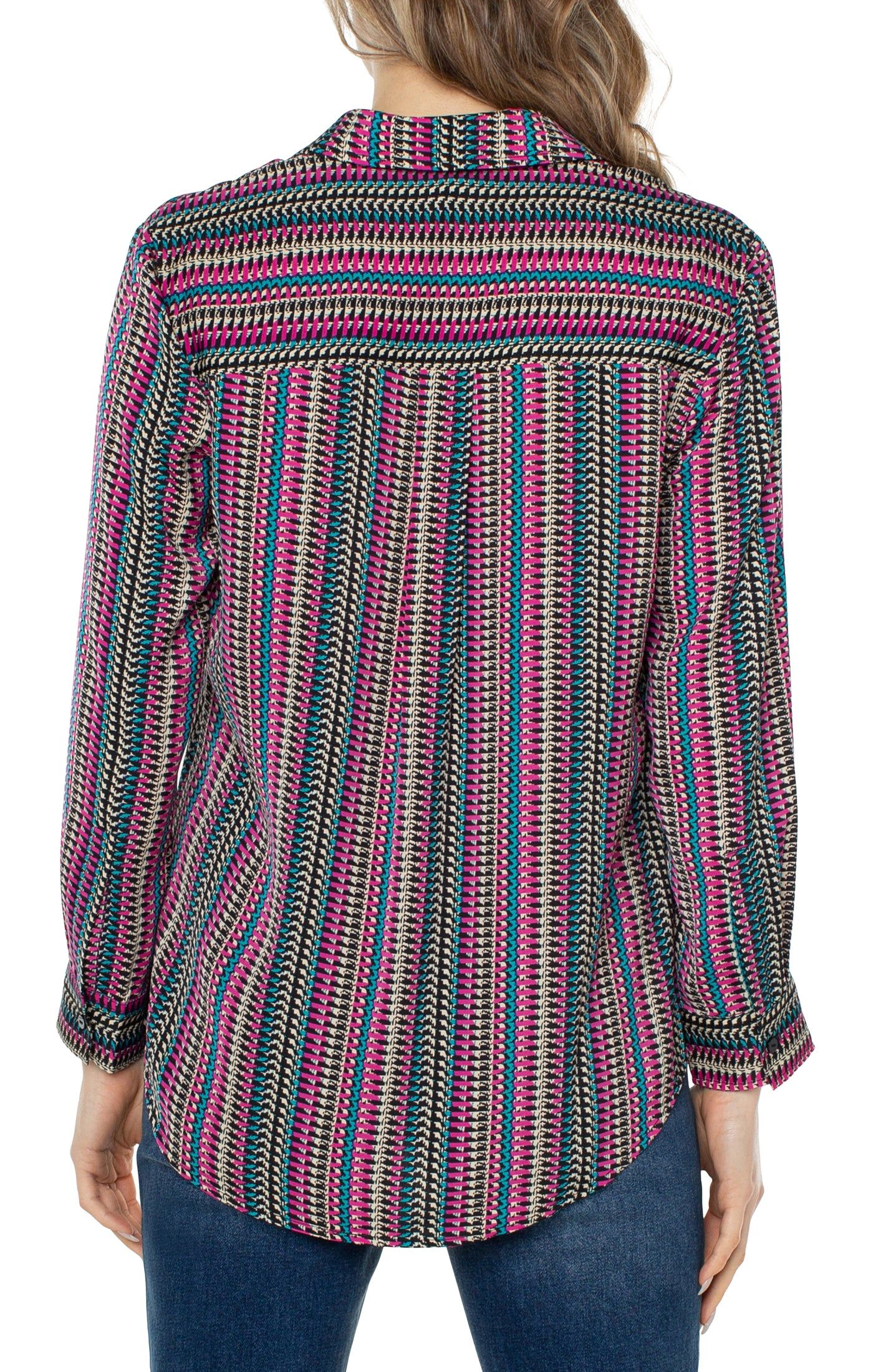 BUTTON UP WOVEN BLOUSE sold by Liverpool Jeans Company product image thumbnail 2