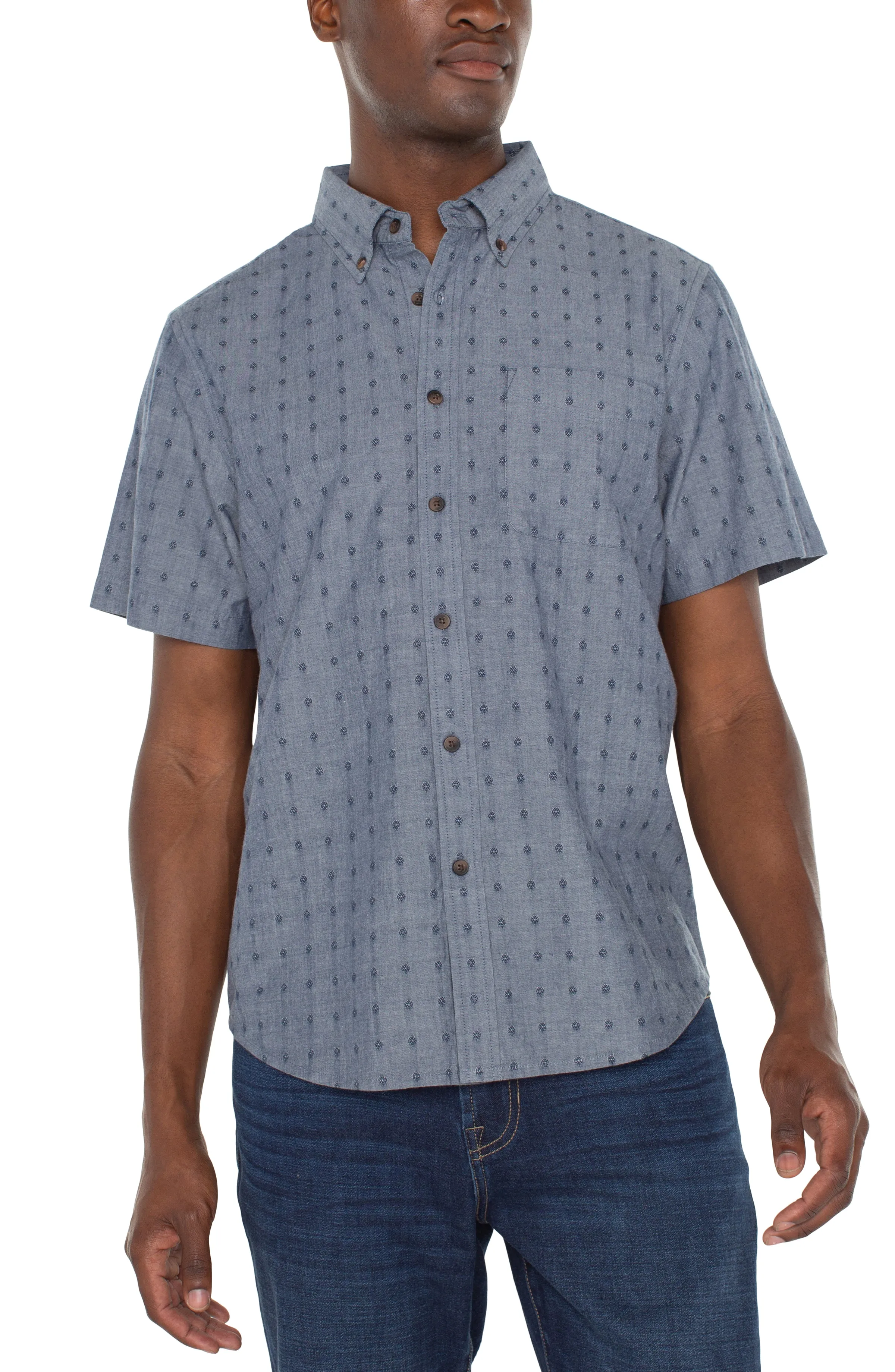 BUTTON UP SHORT SLEEVE SHIRT sold by Liverpool Jeans Company product image thumbnail 4