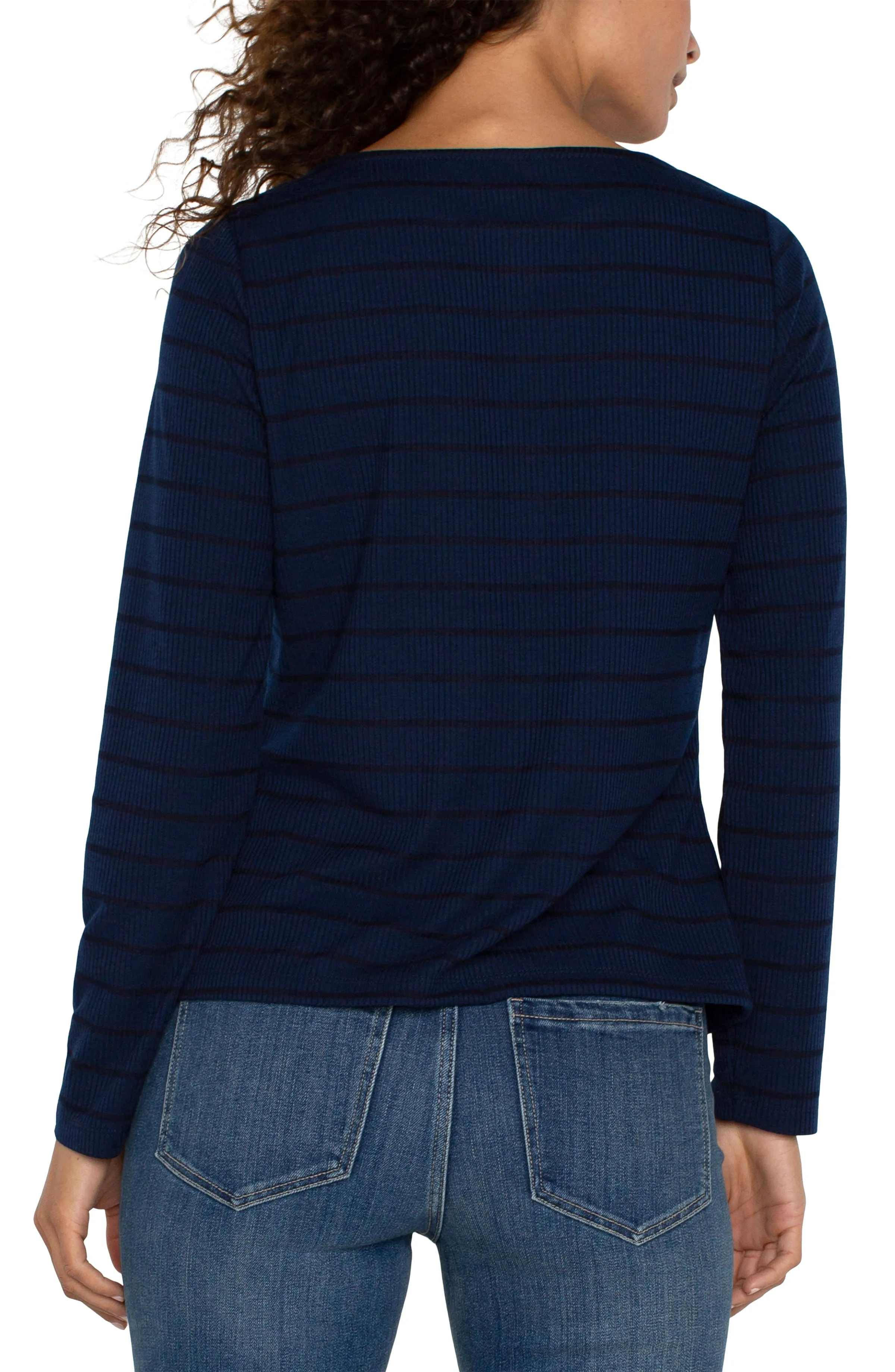 LONG SLEEVE MITER KNIT TOP sold by Liverpool Jeans Company product image thumbnail 2