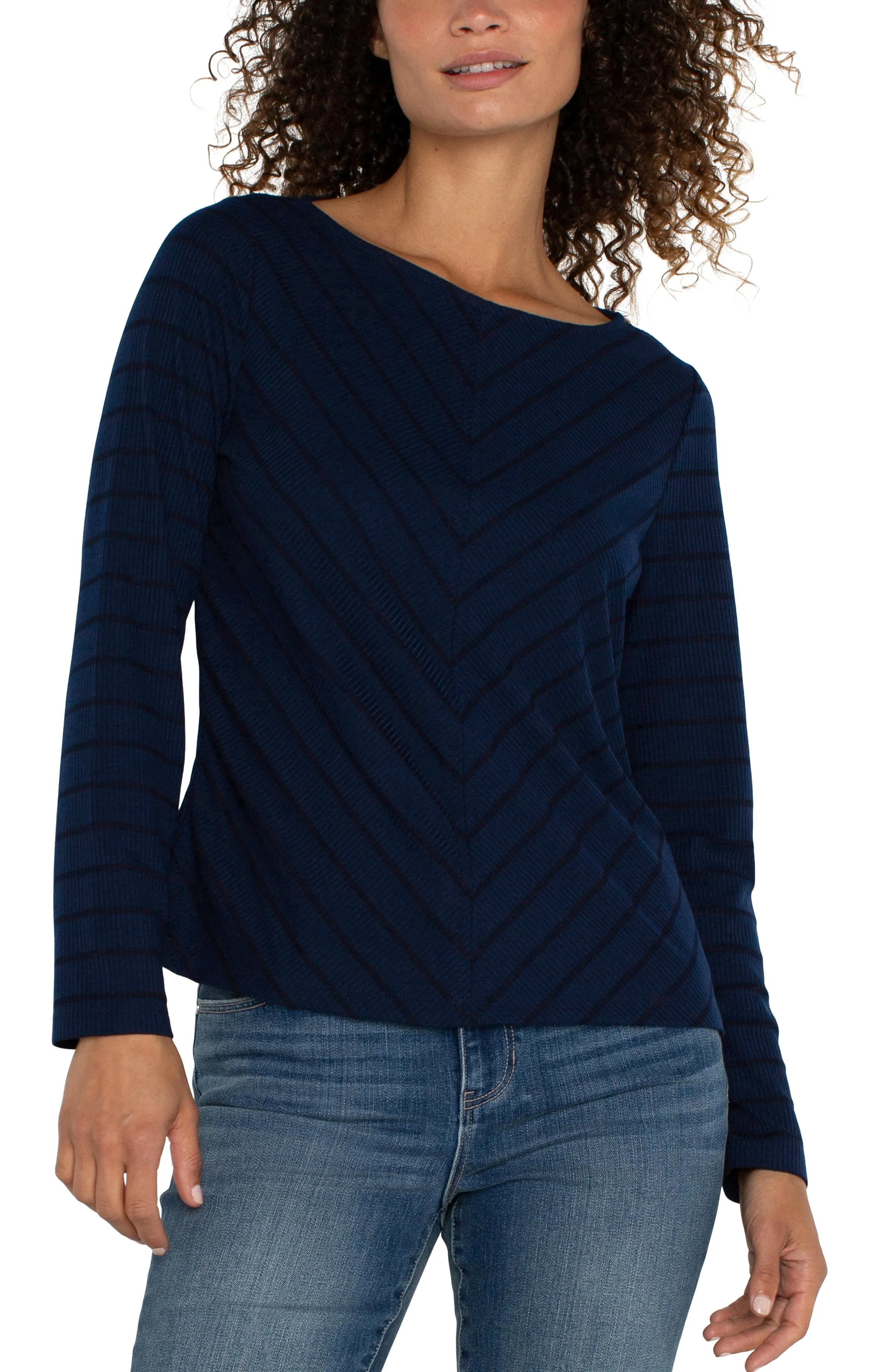 LONG SLEEVE MITER KNIT TOP sold by Liverpool Jeans Company product image thumbnail 4