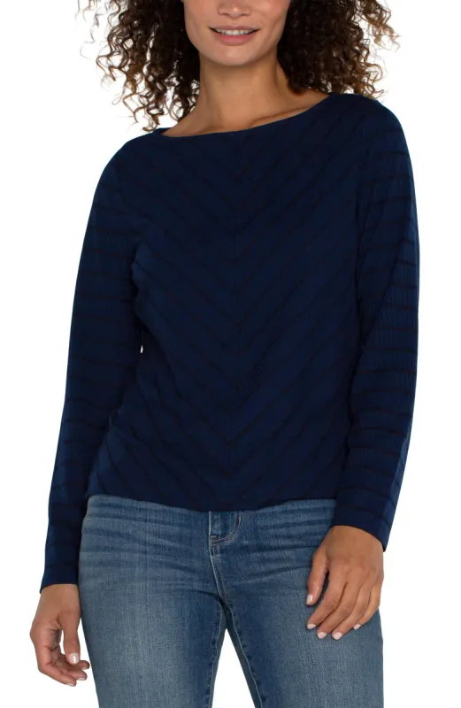 LONG SLEEVE MITER KNIT TOP sold by Liverpool Jeans Company