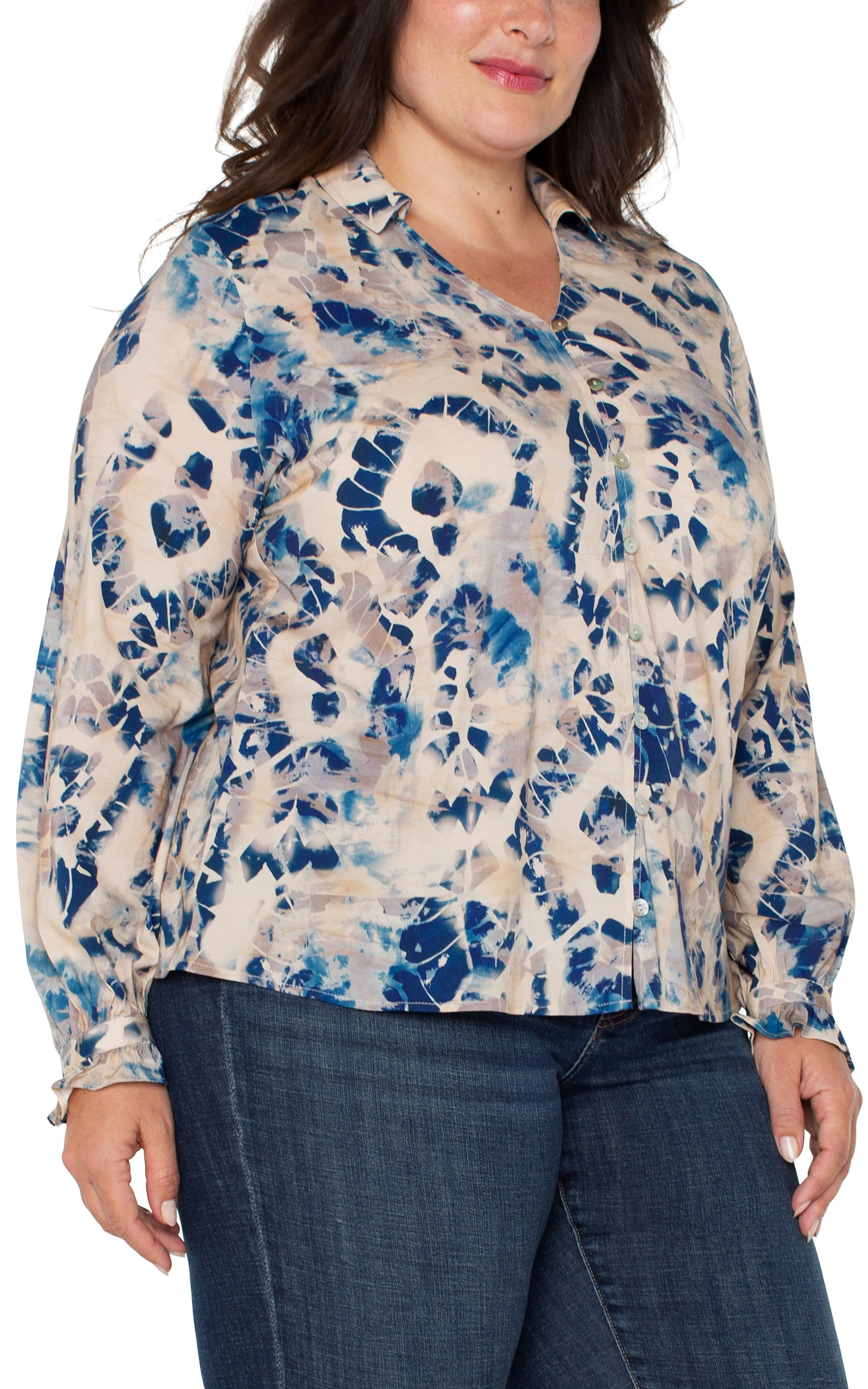 LONG SLEEVE BUTTON FRONT WOVEN BLOUSE sold by Liverpool Jeans Company product image thumbnail 4