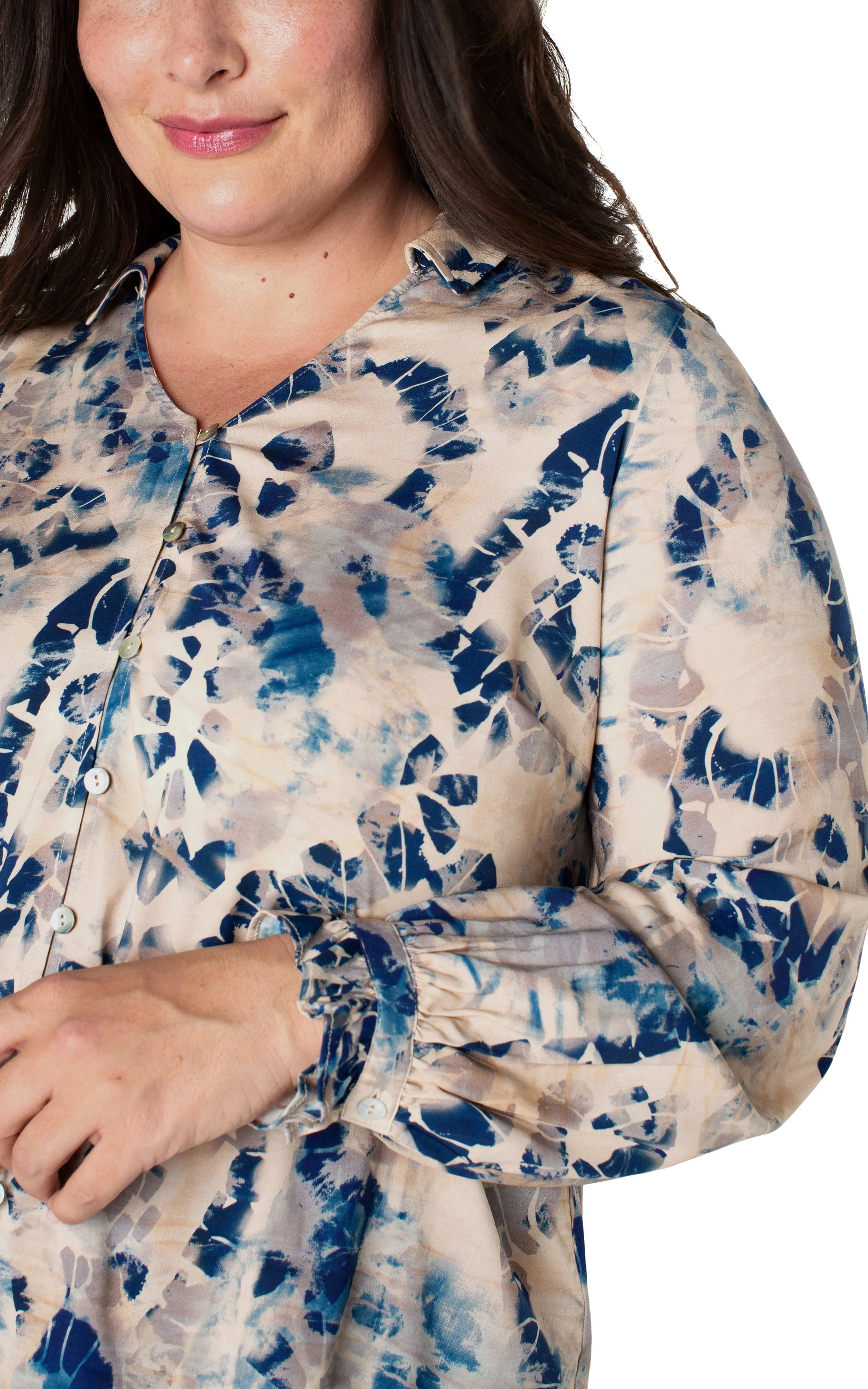 LONG SLEEVE BUTTON FRONT WOVEN BLOUSE sold by Liverpool Jeans Company product image thumbnail 3