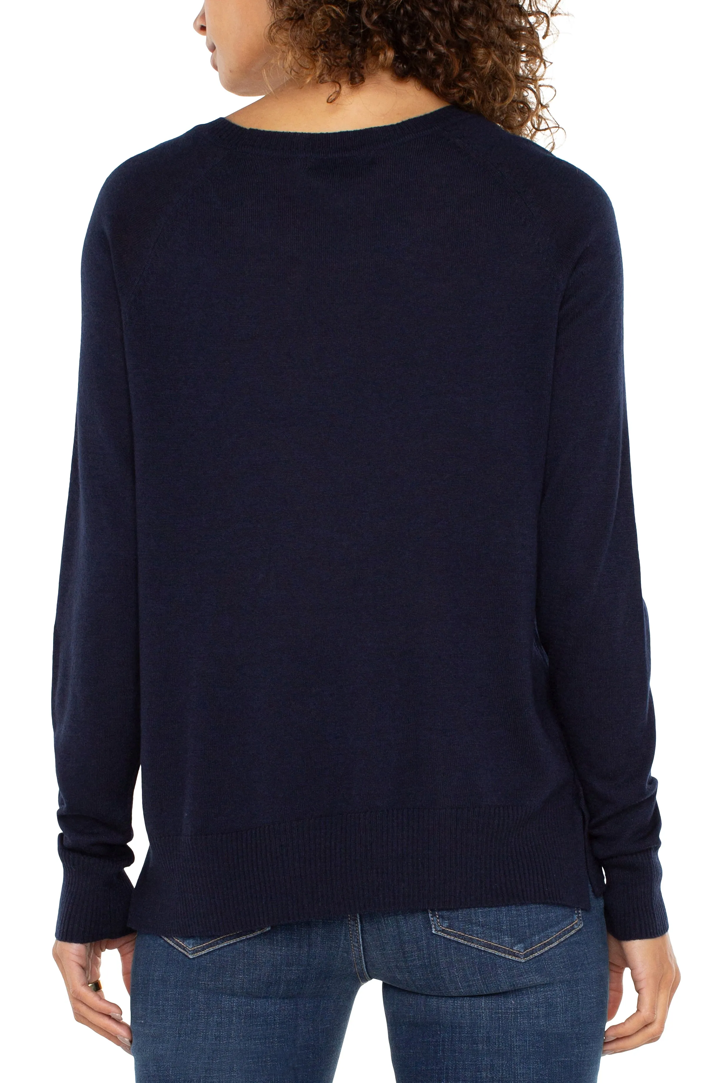 RAGLAN SWEATER WITH SIDE SLITS sold by Liverpool Jeans Company product image thumbnail 2