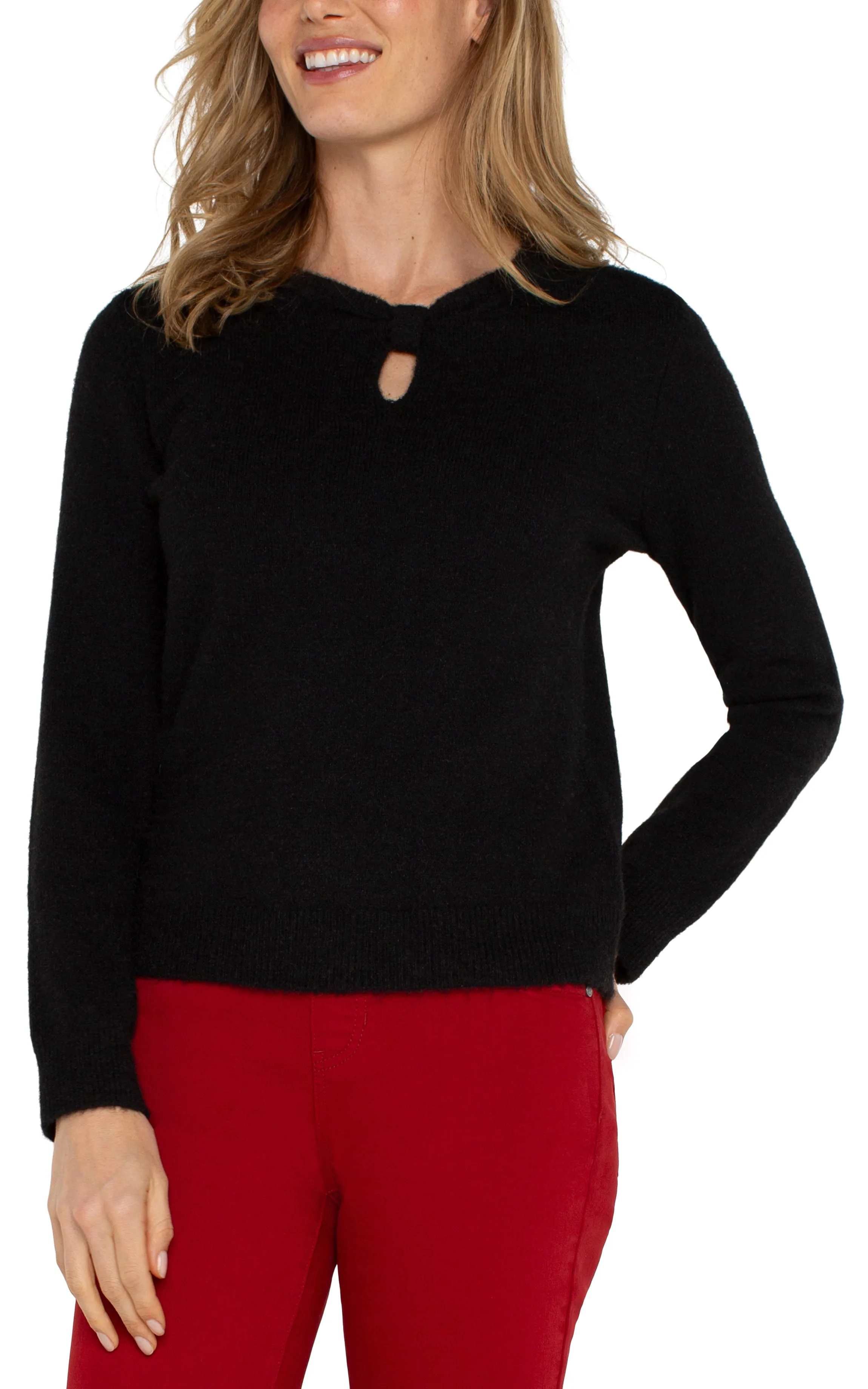 LONG SLEEVE CUT OUT BOW NECK SWEATER sold by Liverpool Jeans Company