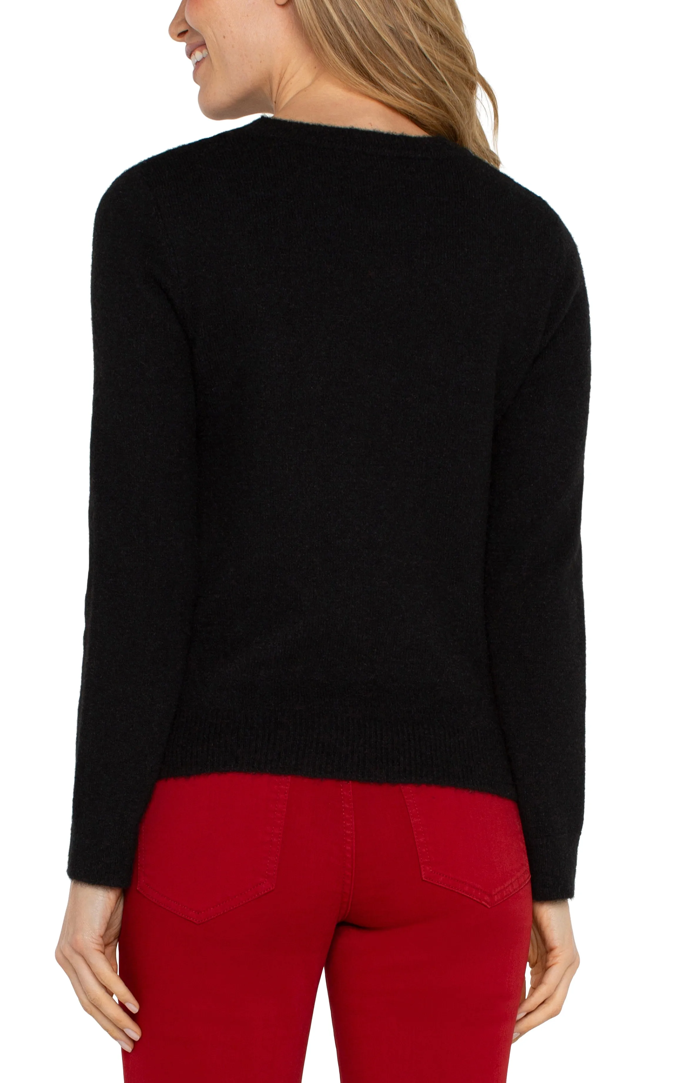 LONG SLEEVE CUT OUT BOW NECK SWEATER sold by Liverpool Jeans Company product image thumbnail 2