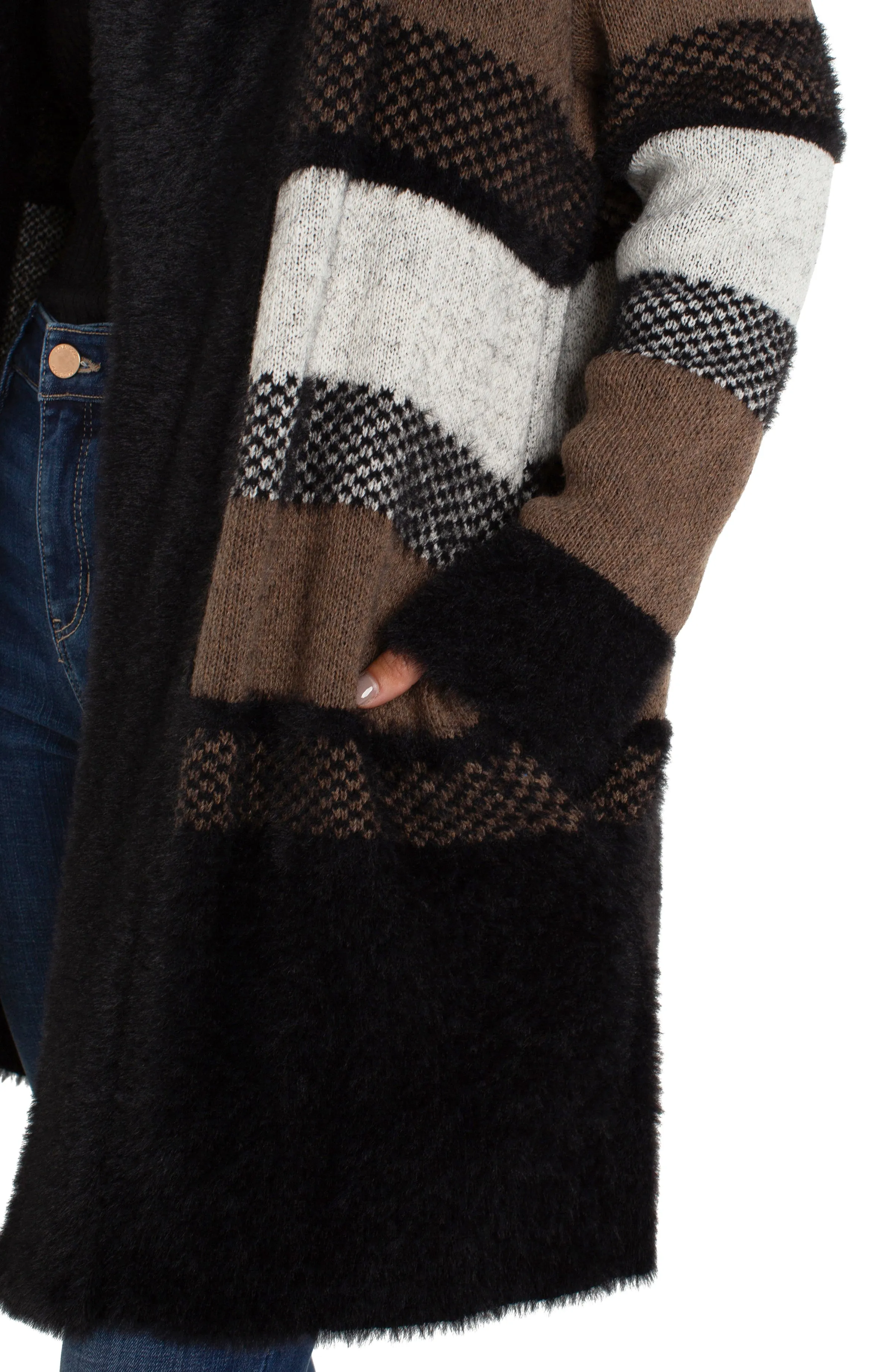 LONG SLEEVE SWEATER COAT sold by Liverpool Jeans Company product image thumbnail 3