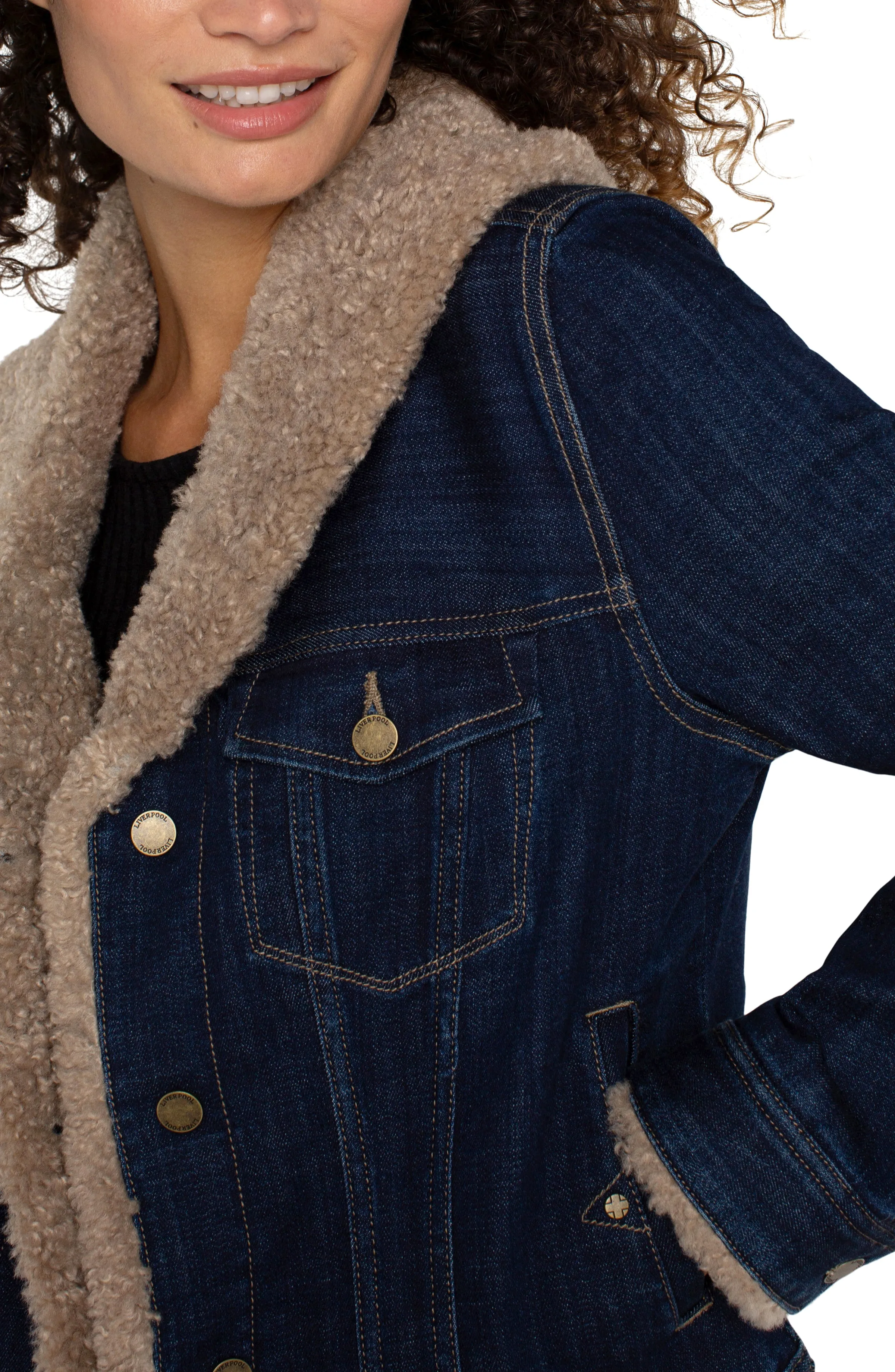 SHERPA COLLAR TRUCKER JACKET sold by Liverpool Jeans Company product image thumbnail 4