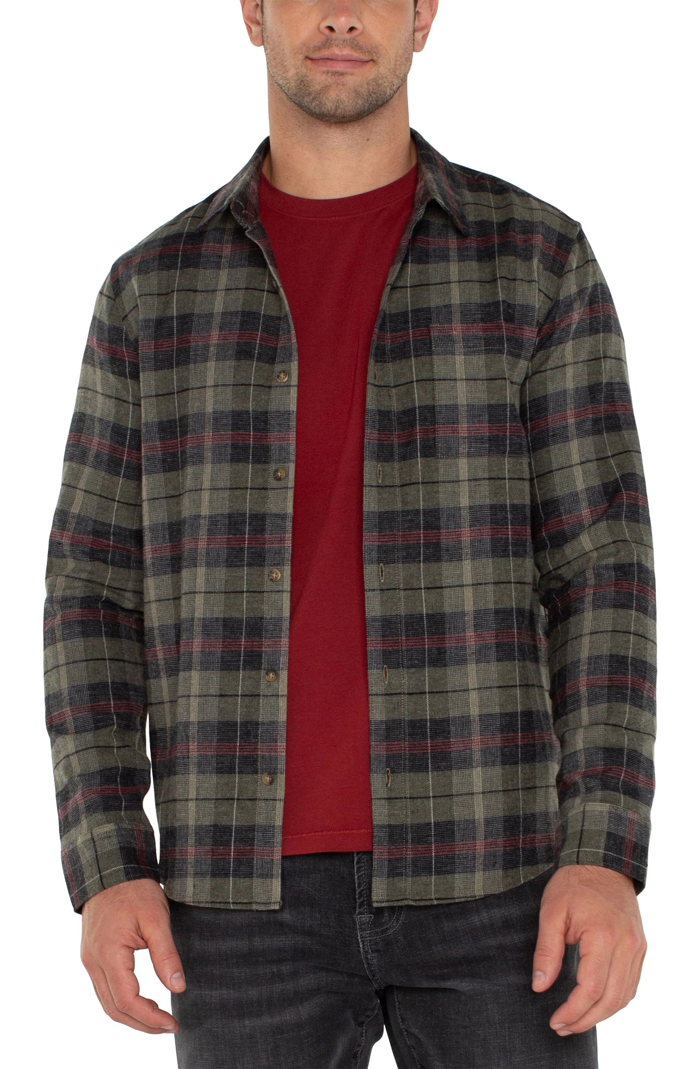 LONG SLEEVE BUTTON UP SHIRT sold by Liverpool Jeans Company