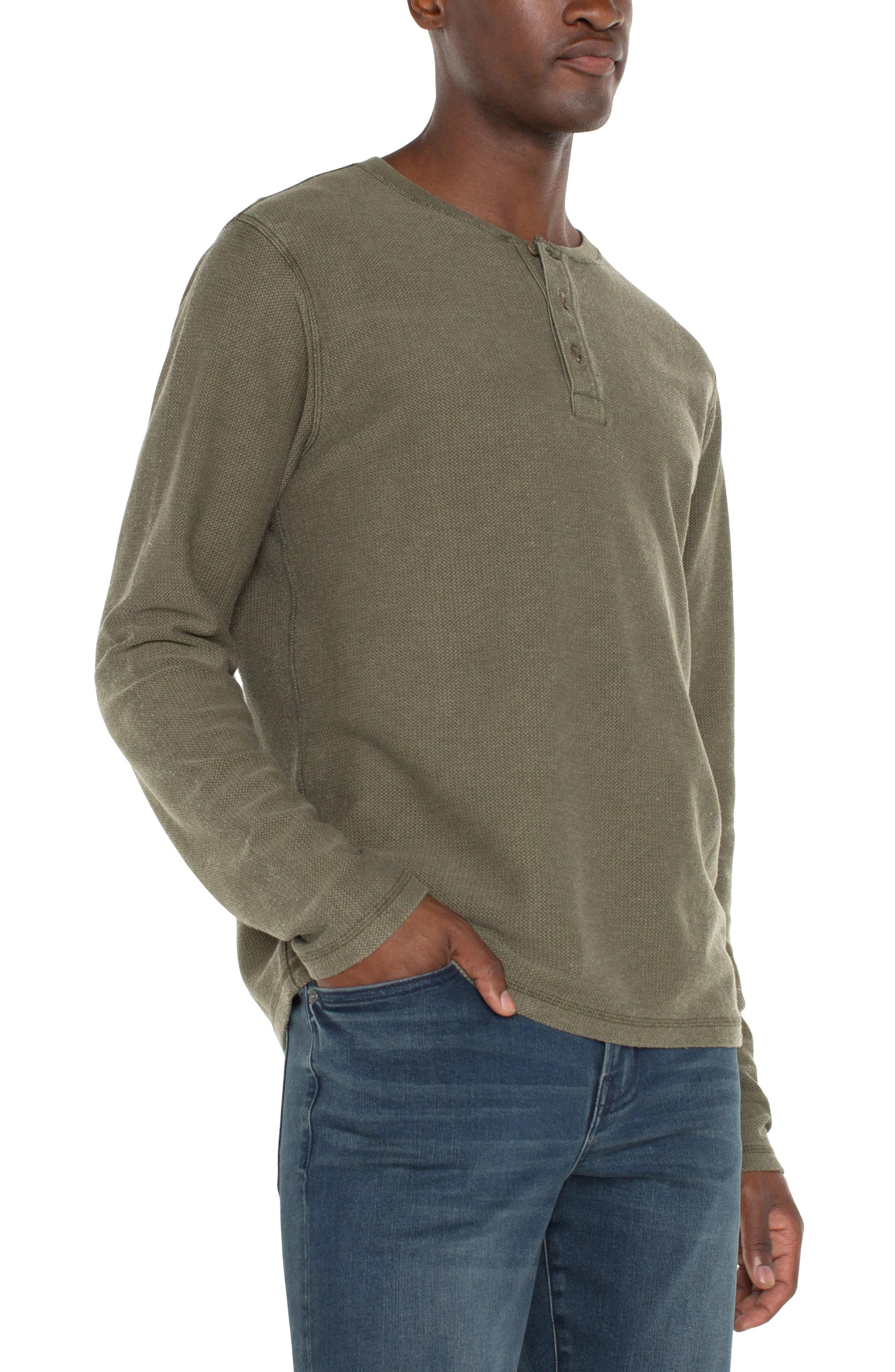 LONG SLEEVE HENLEY sold by Liverpool Jeans Company product image thumbnail 4