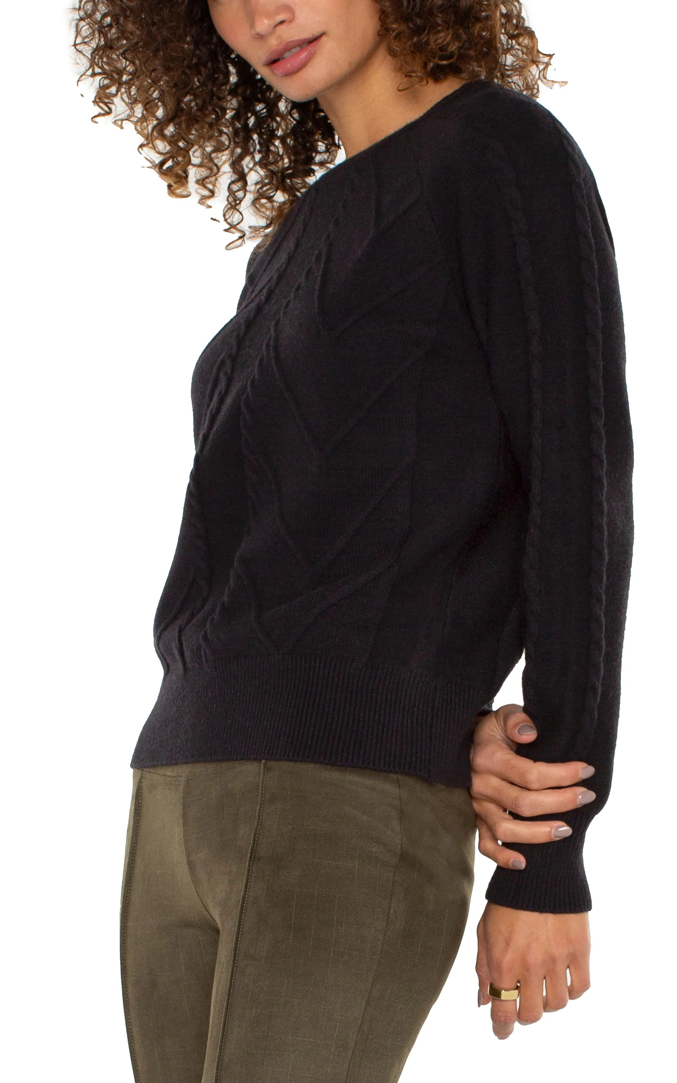 LONG SLEEVE CREW NECK RAGLAN SWEATER sold by Liverpool Jeans Company product image thumbnail 4