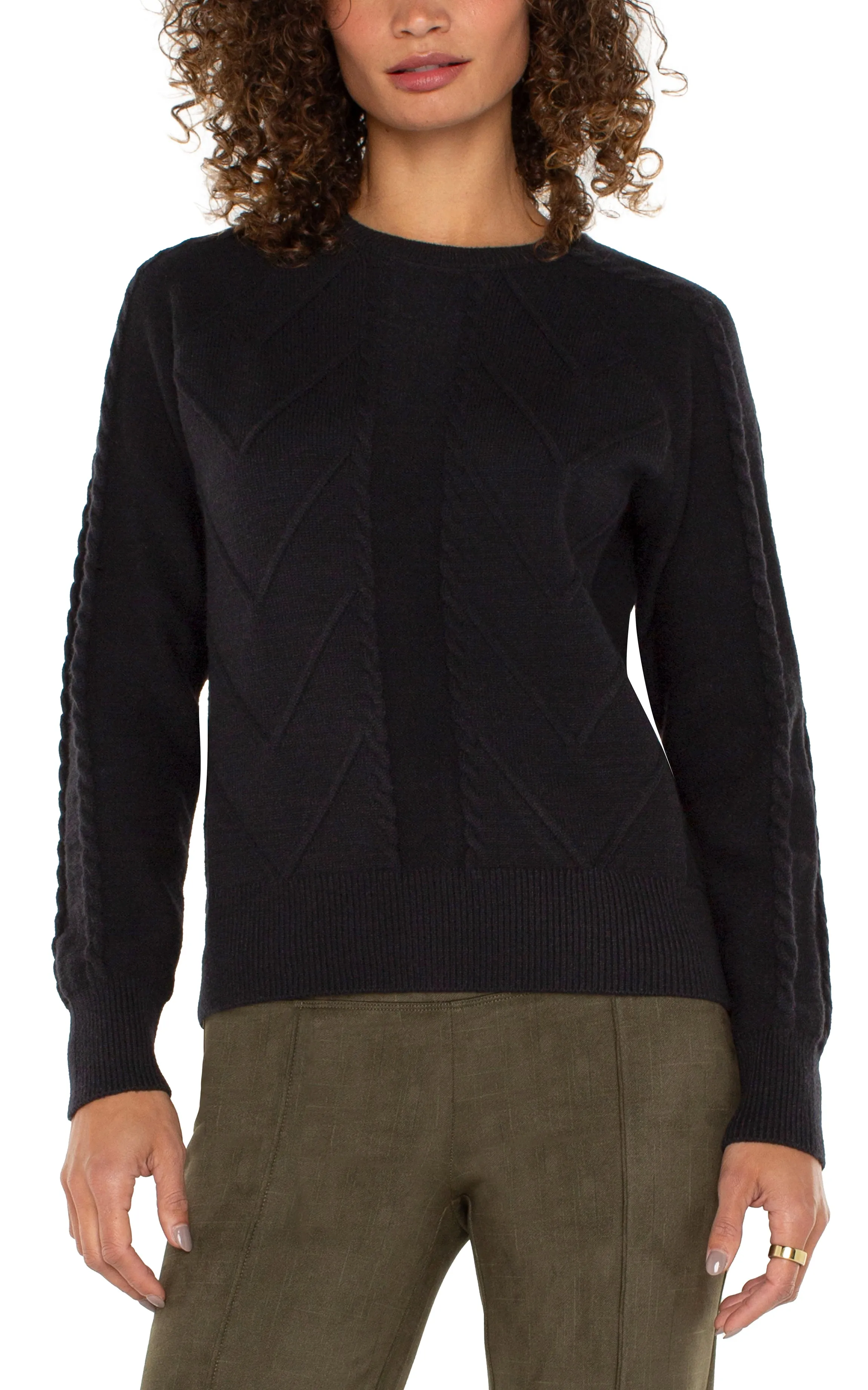 LONG SLEEVE CREW NECK RAGLAN SWEATER sold by Liverpool Jeans Company