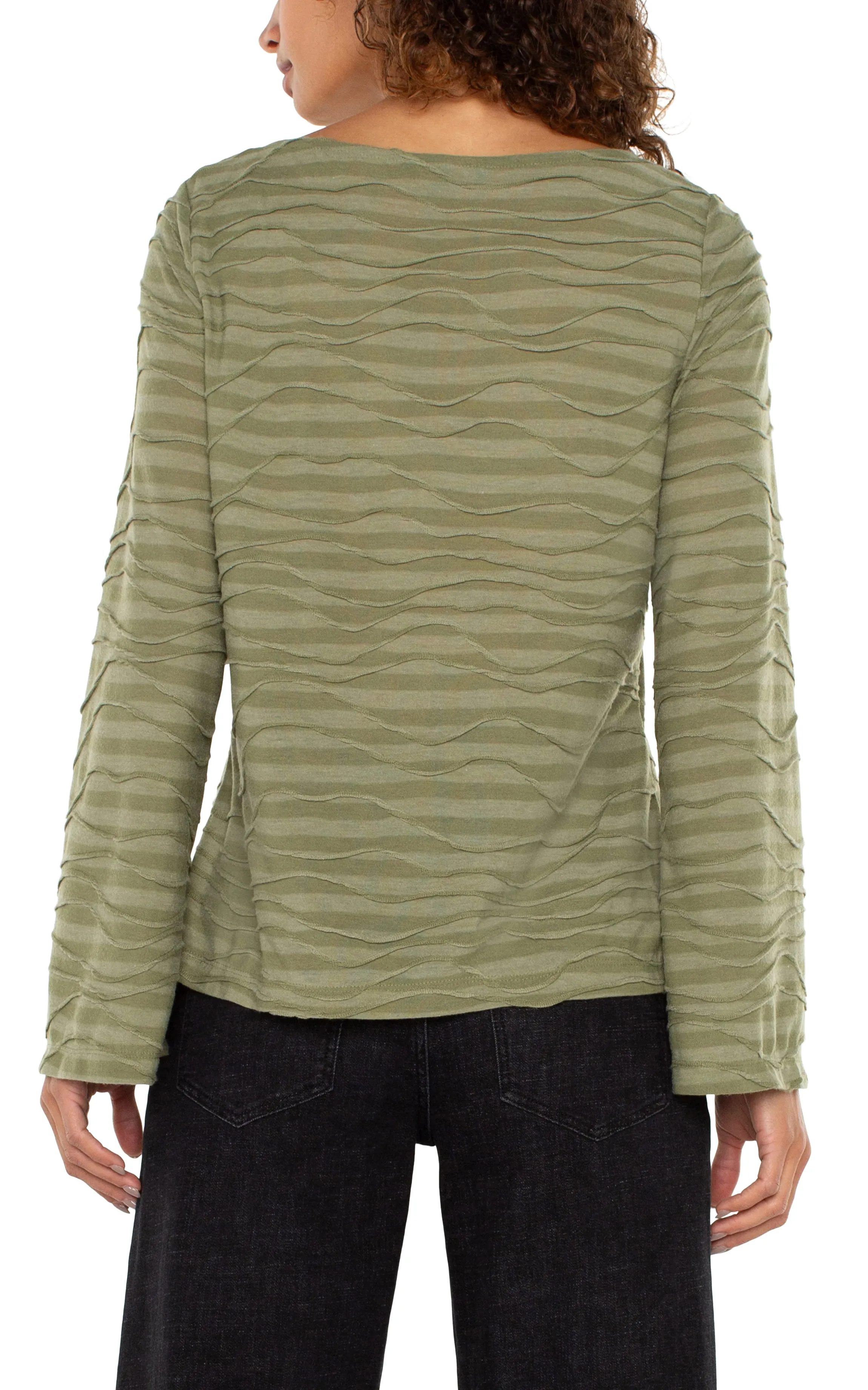 FLARED SLEEVE BOAT NECK KNIT TOP sold by Liverpool Jeans Company product image thumbnail 2